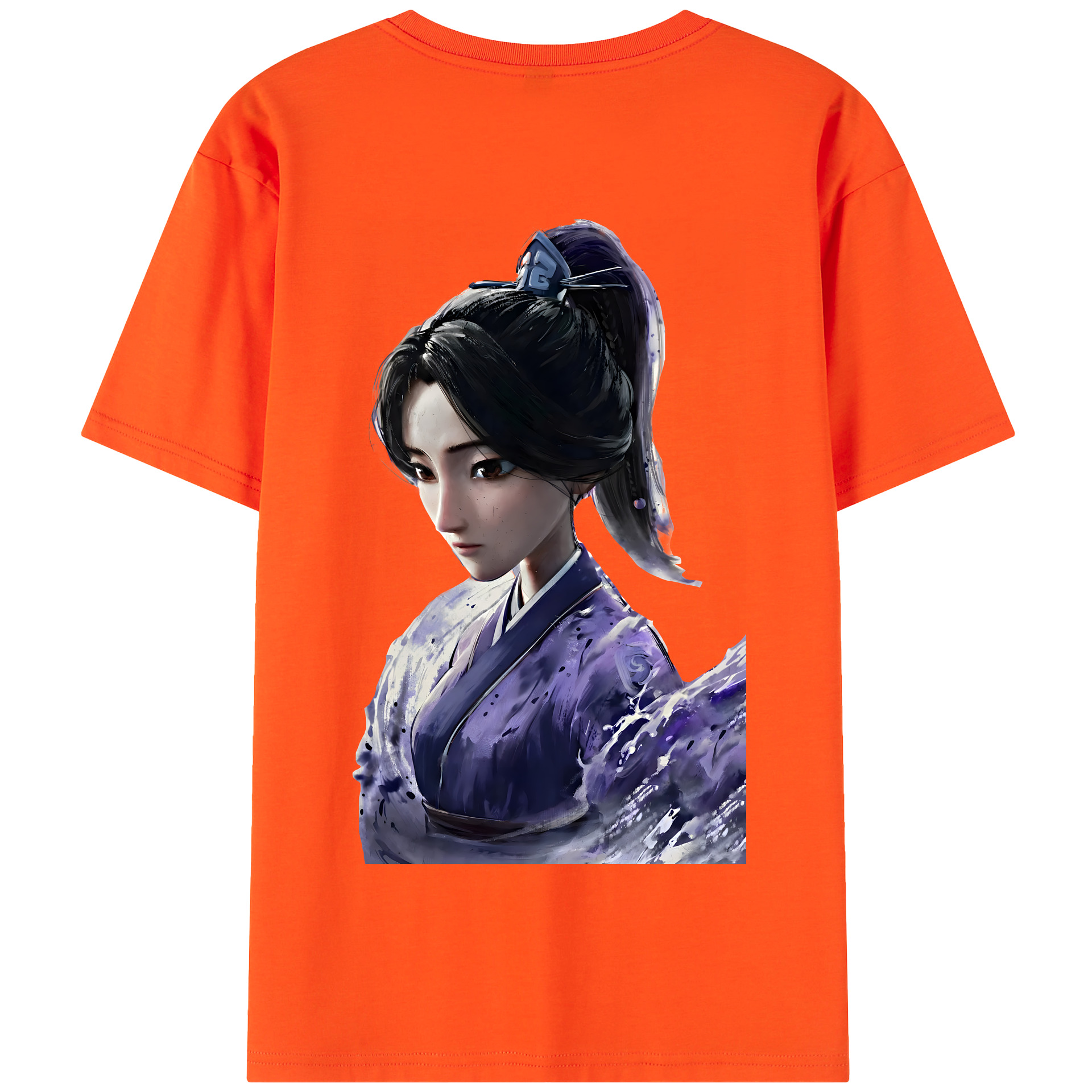 （画像用） Ne Zha 2 ナタ 魔童の大暴れ 綿100％半袖Tシャツ（背面プリント）