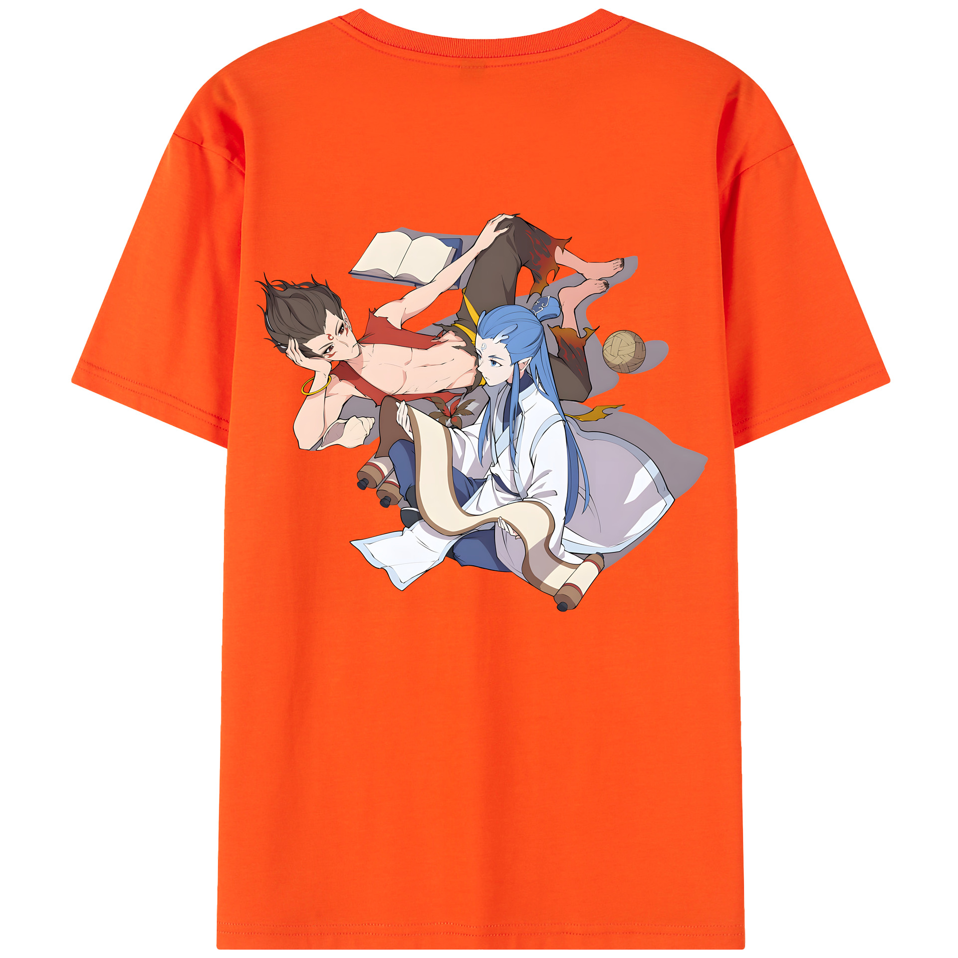 （画像用） Ne Zha 2 ナタ 魔童の大暴れ 綿100％半袖Tシャツ（背面プリント）