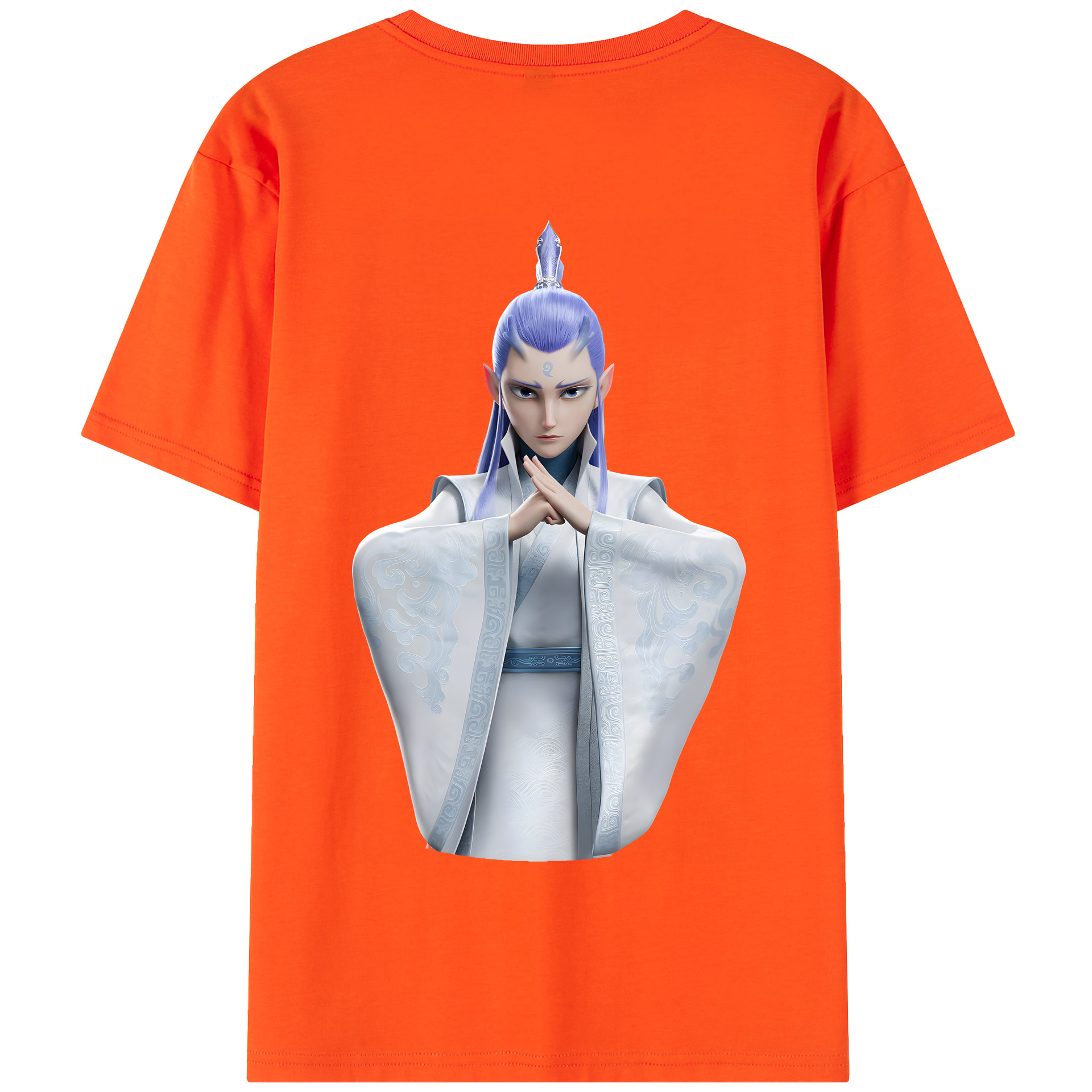 （画像用） Ne Zha 2 ナタ 魔童の大暴れ 綿100％半袖Tシャツ（背面プリント）