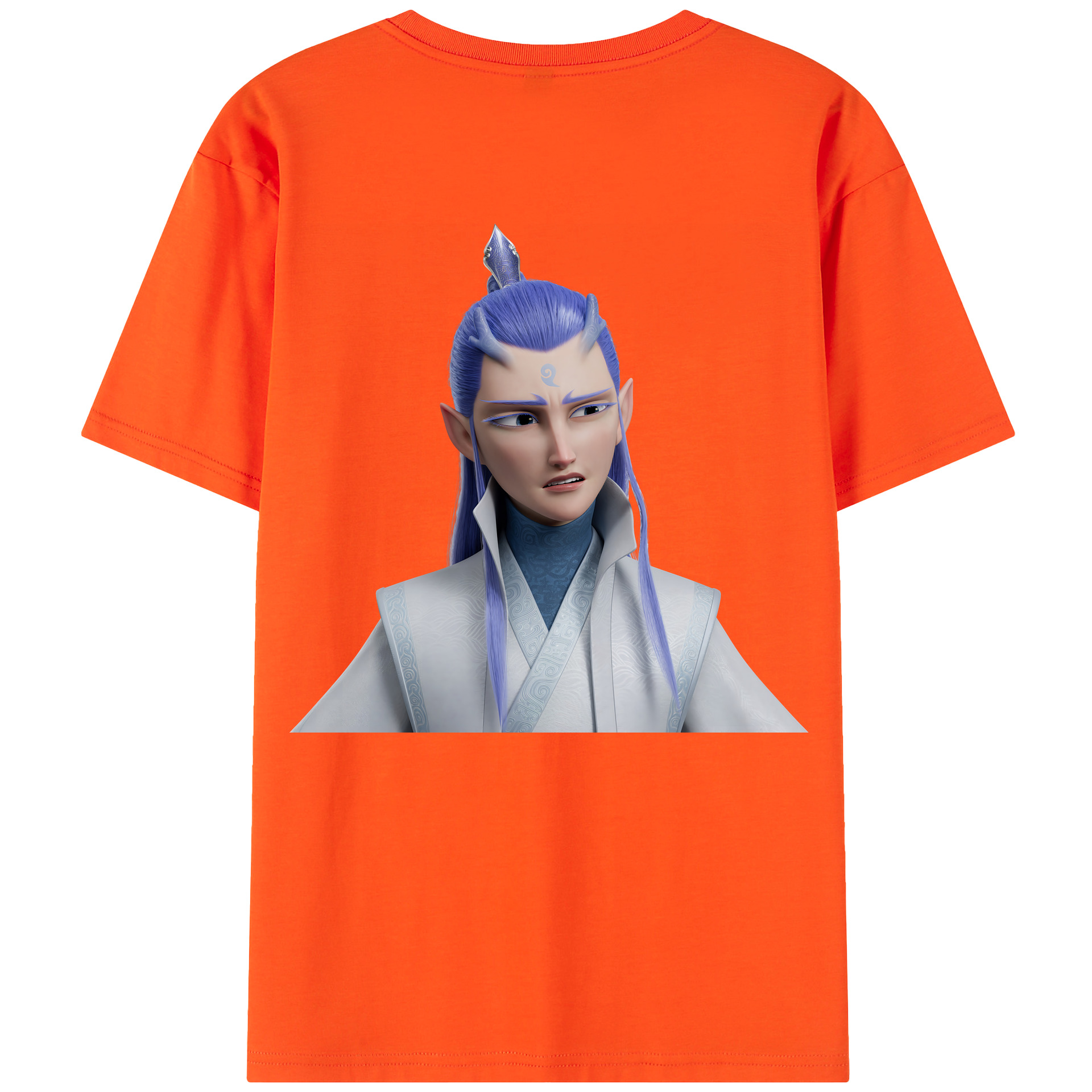 （画像用） Ne Zha 2 ナタ 魔童の大暴れ 綿100％半袖Tシャツ（背面プリント）