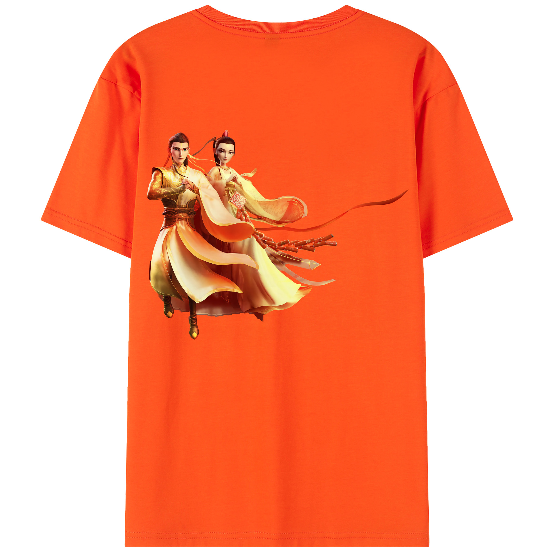 （画像用） Ne Zha 2 ナタ 魔童の大暴れ 綿100％半袖Tシャツ（背面プリント）