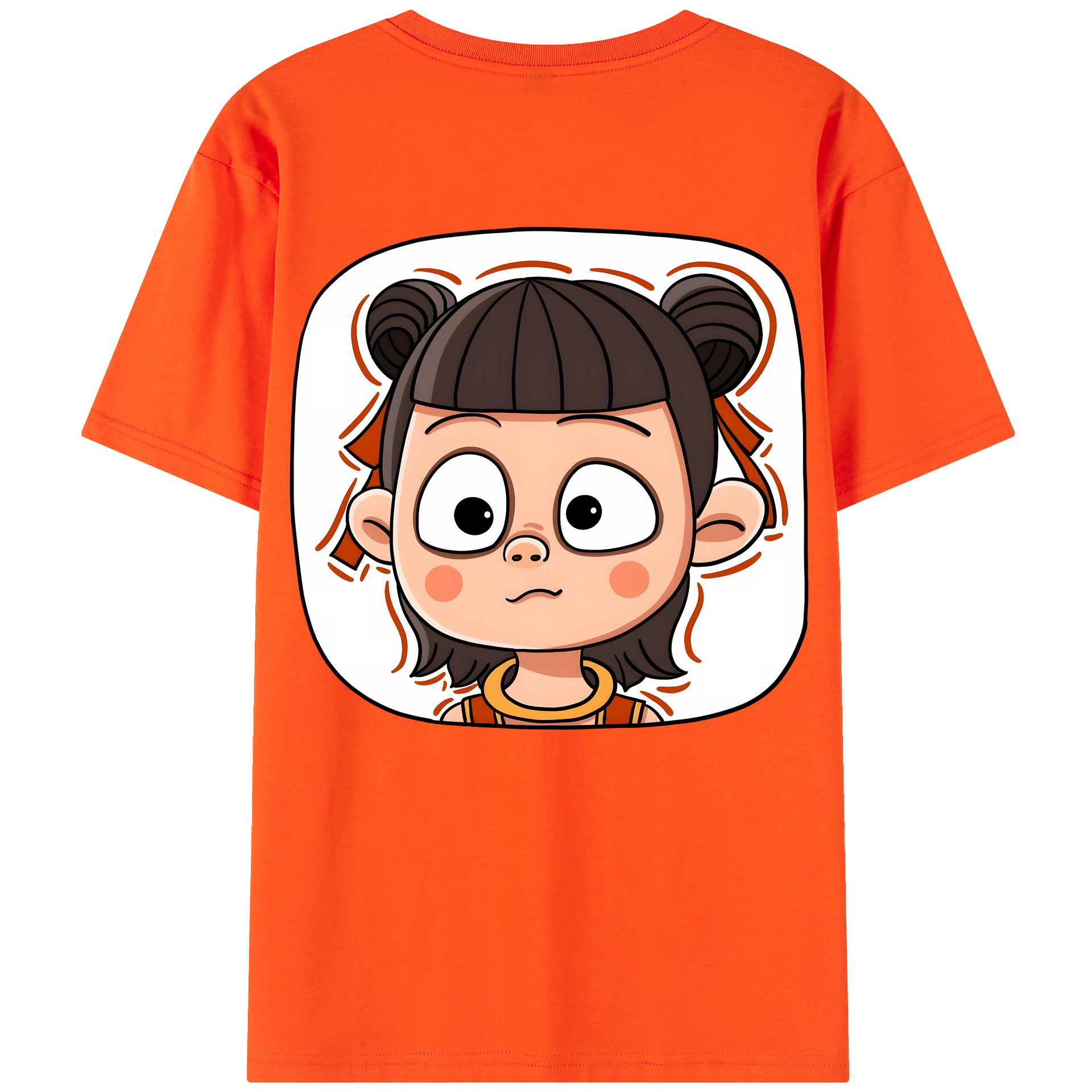 （画像用） Ne Zha 2 ナタ 魔童の大暴れ 綿100％半袖Tシャツ（背面プリント）