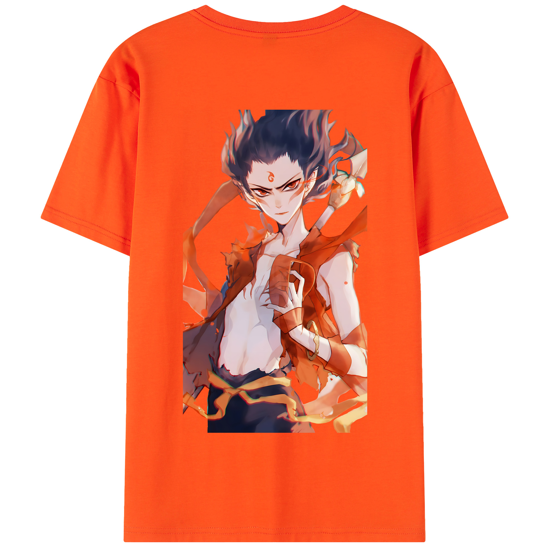 （画像用） Ne Zha 2 ナタ 魔童の大暴れ 綿100％半袖Tシャツ（背面プリント）