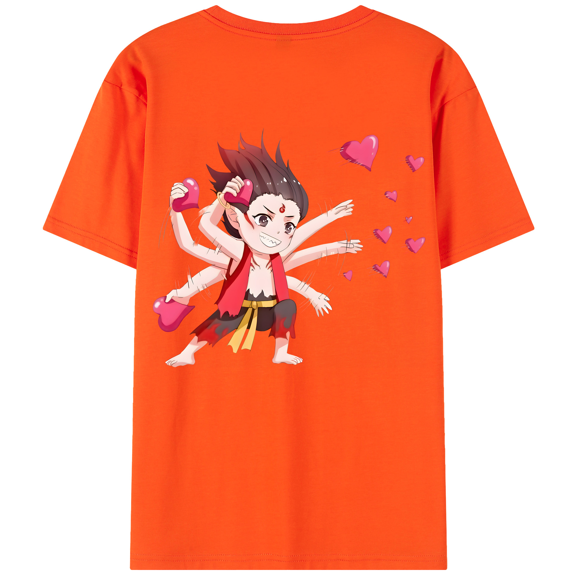 （画像用） Ne Zha 2 ナタ 魔童の大暴れ 綿100％半袖Tシャツ（背面プリント）