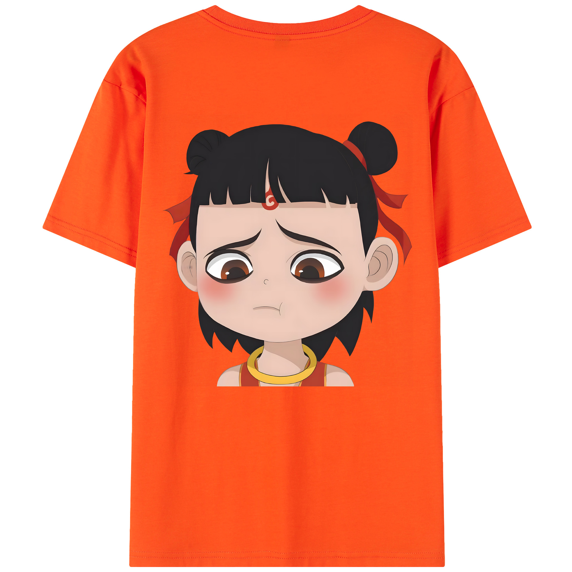 （画像用） Ne Zha 2 ナタ 魔童の大暴れ 綿100％半袖Tシャツ（背面プリント）