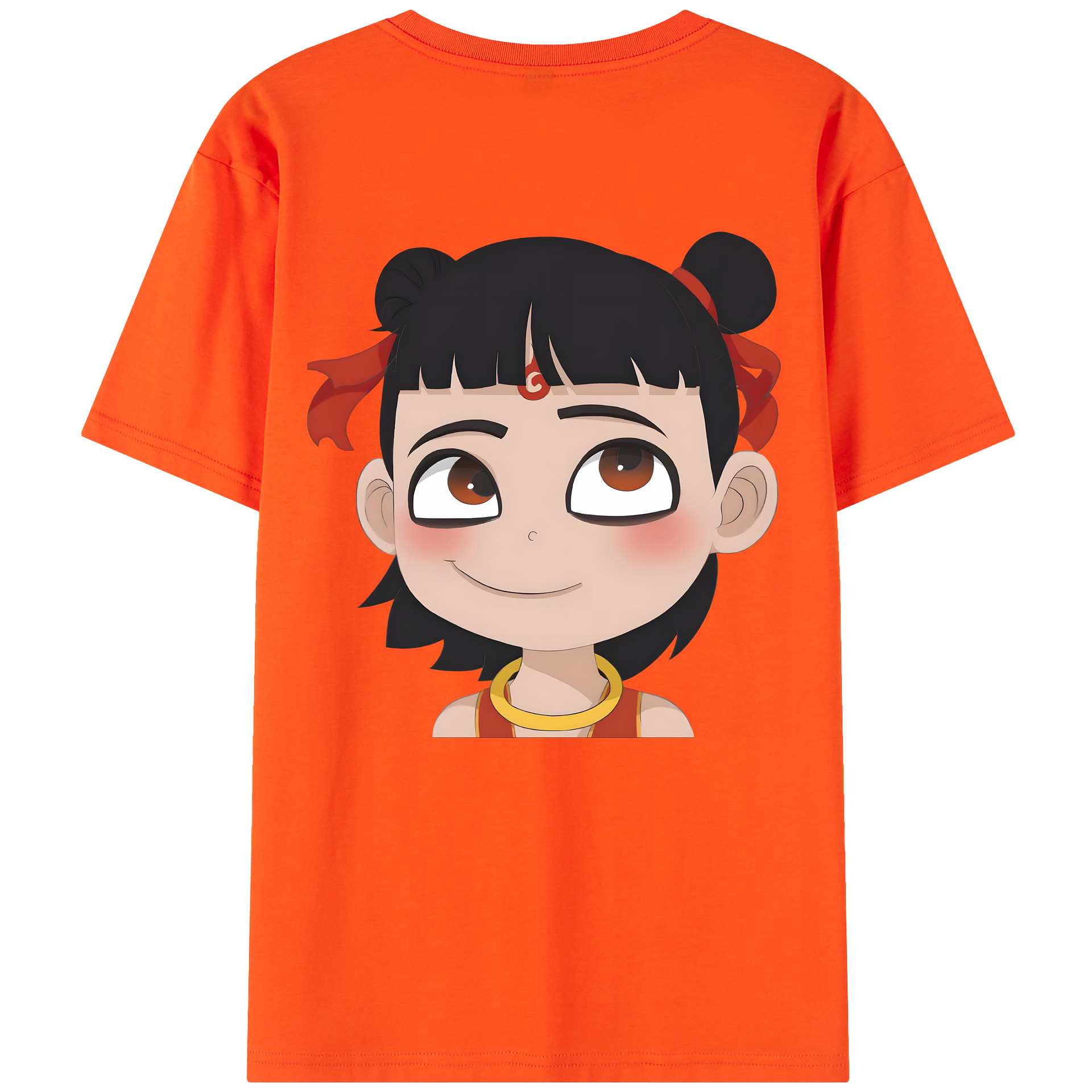 （画像用） Ne Zha 2 ナタ 魔童の大暴れ 綿100％半袖Tシャツ（背面プリント）