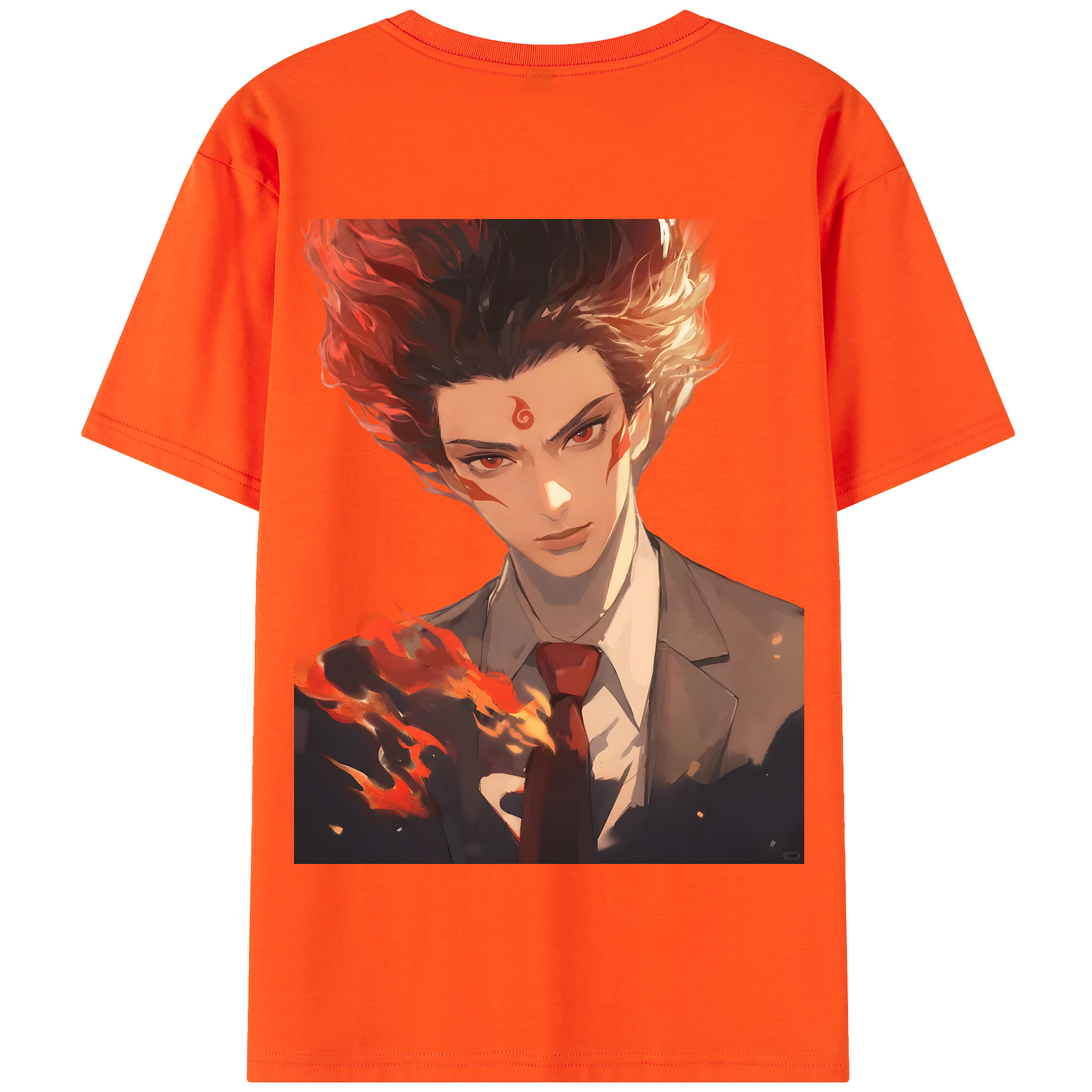 （画像用） Ne Zha 2 ナタ 魔童の大暴れ 綿100％半袖Tシャツ（背面プリント）