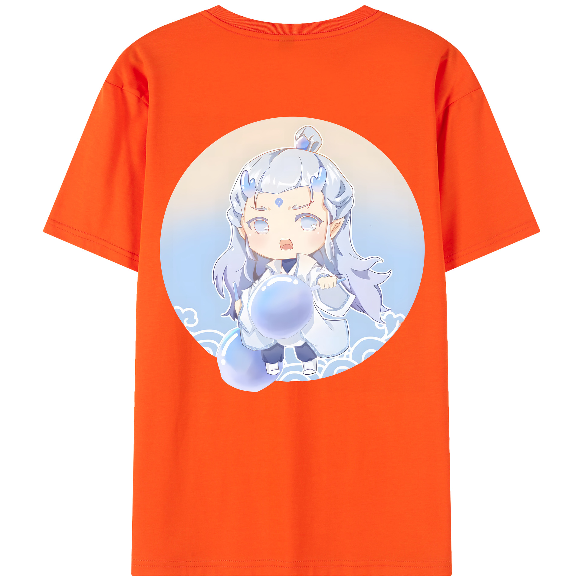 （画像用） Ne Zha 2 ナタ 魔童の大暴れ 綿100％半袖Tシャツ（背面プリント）