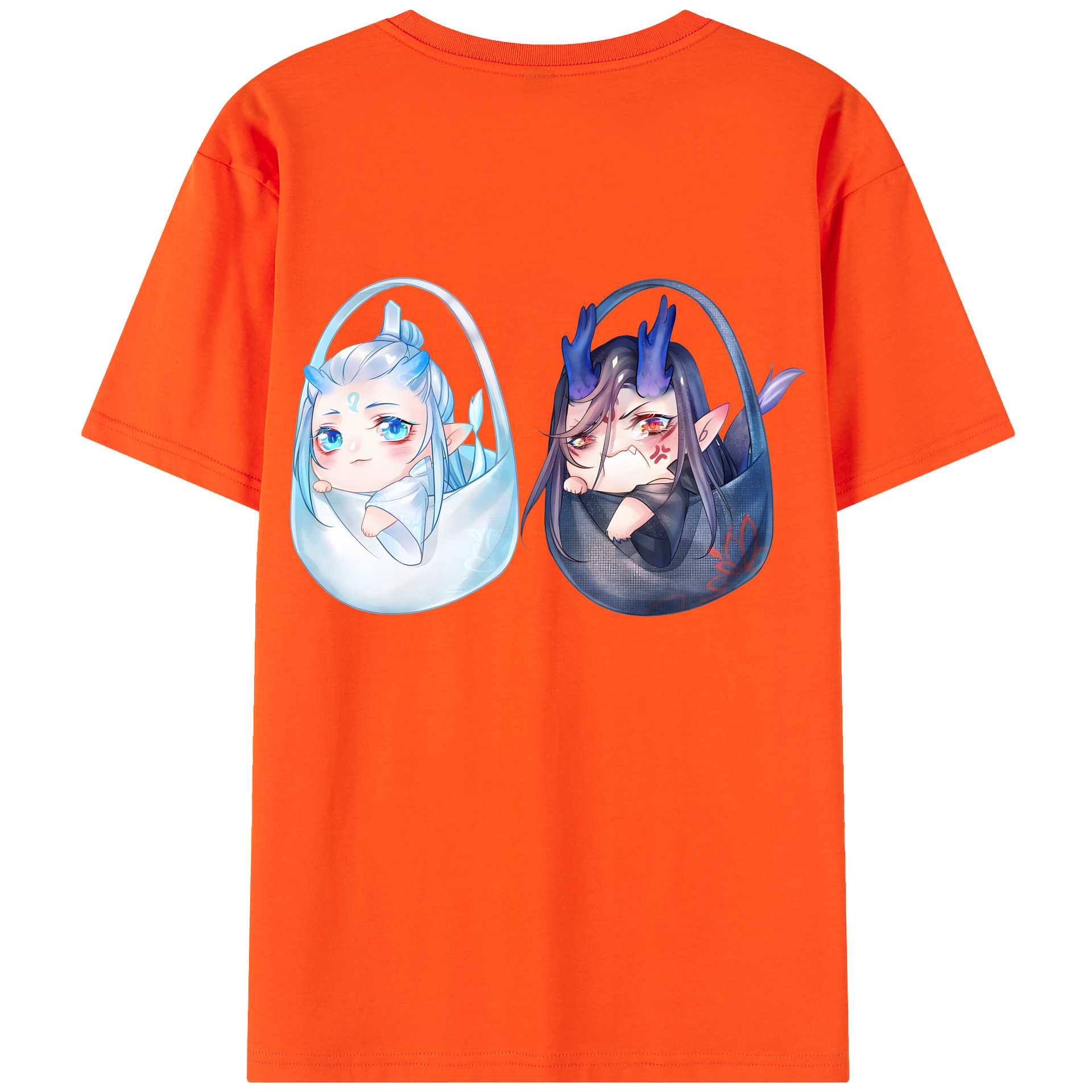 （画像用） Ne Zha 2 ナタ 魔童の大暴れ 綿100％半袖Tシャツ（背面プリント）