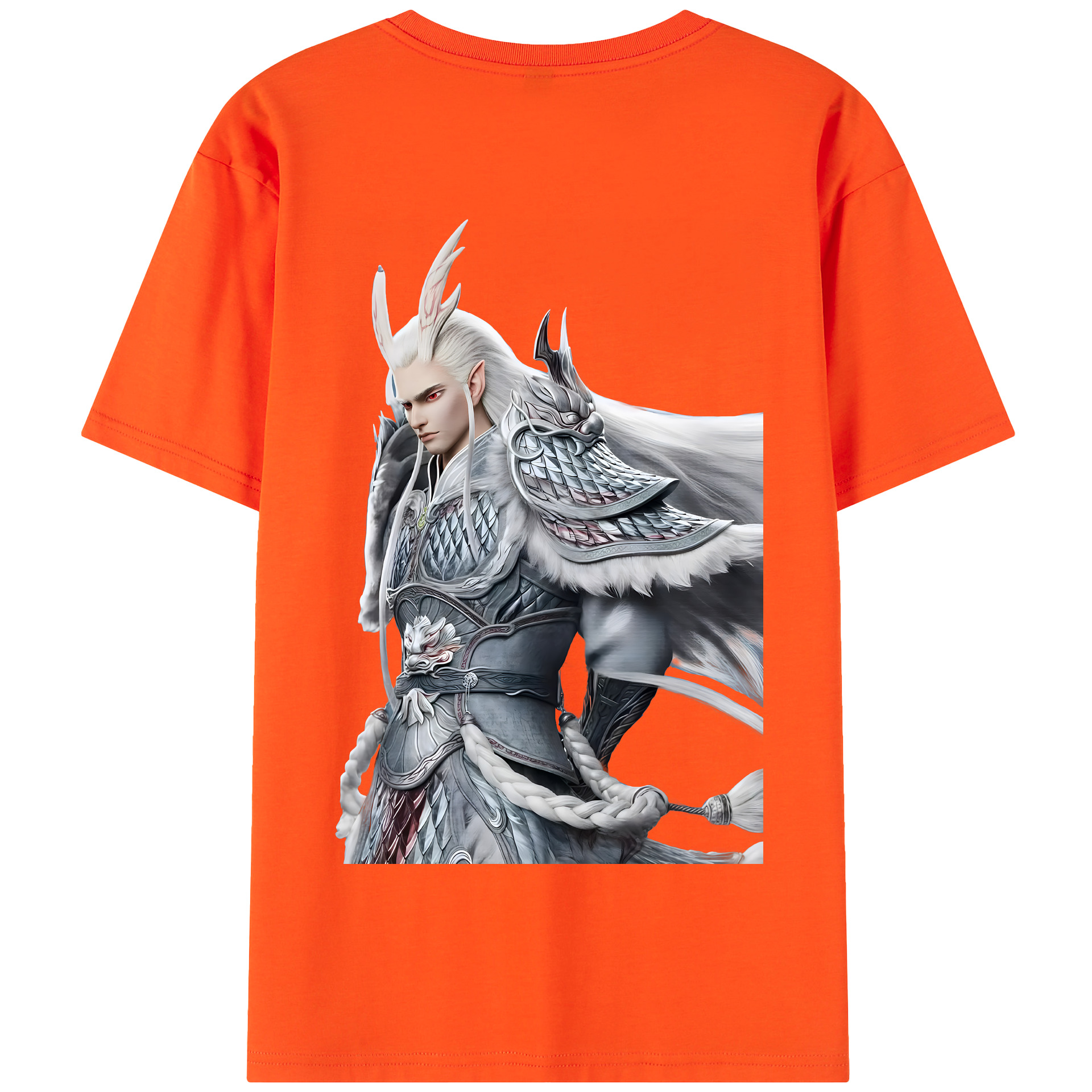 （画像用） Ne Zha 2 ナタ 魔童の大暴れ 綿100％半袖Tシャツ（背面プリント）