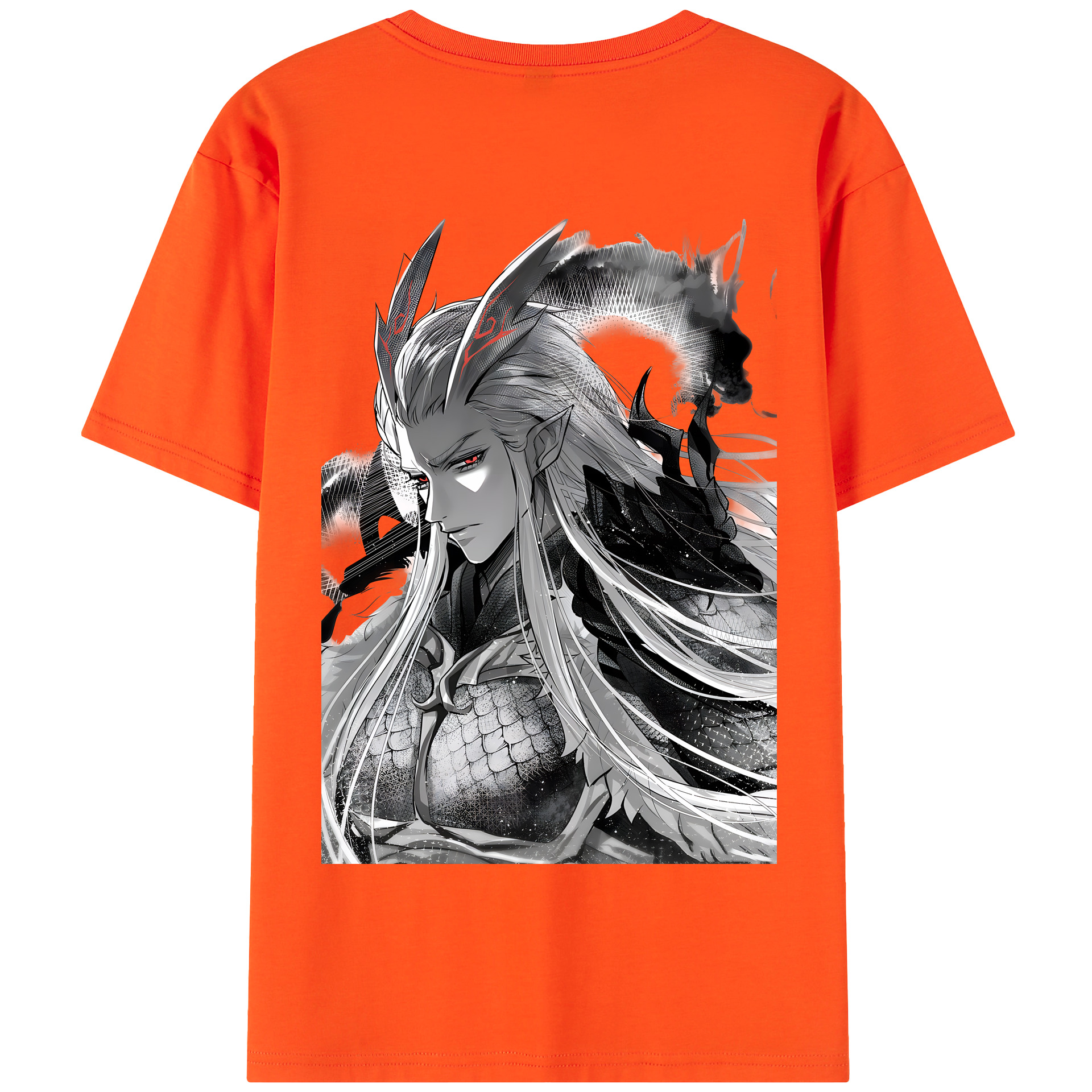 （画像用） Ne Zha 2 ナタ 魔童の大暴れ 綿100％半袖Tシャツ（背面プリント）