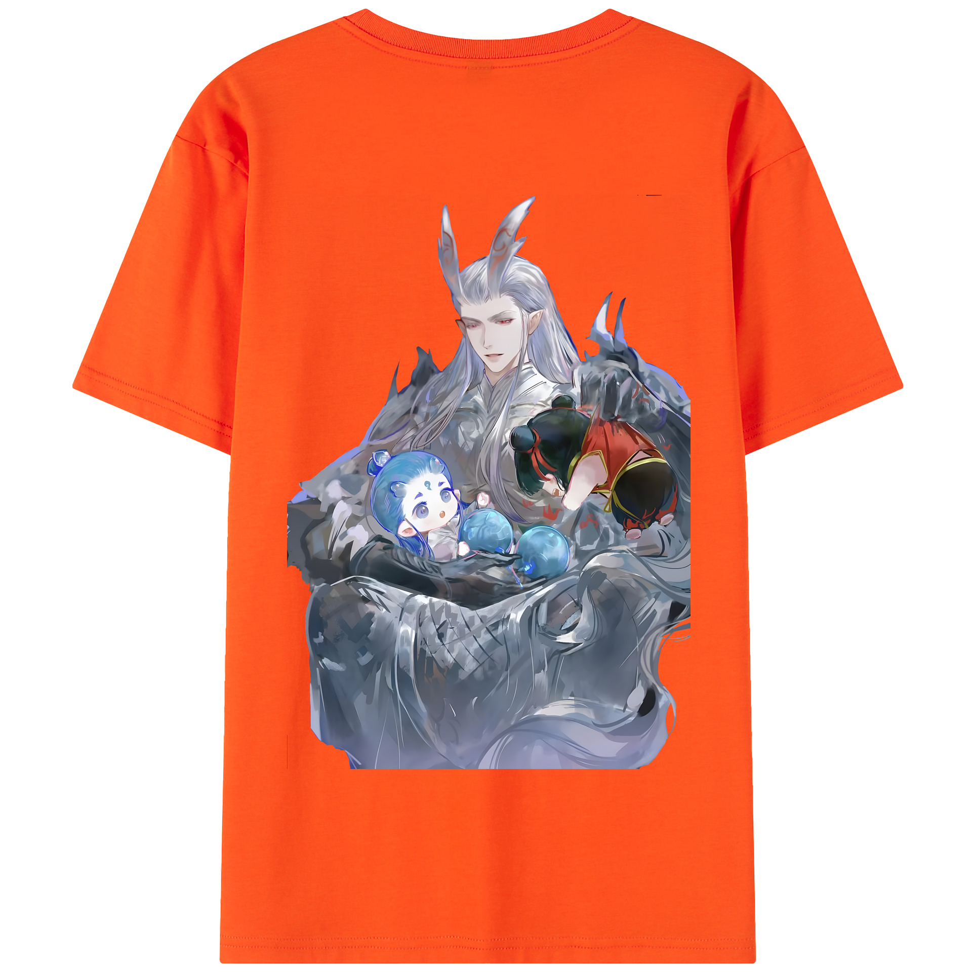 （画像用） Ne Zha 2 ナタ 魔童の大暴れ 綿100％半袖Tシャツ（背面プリント）