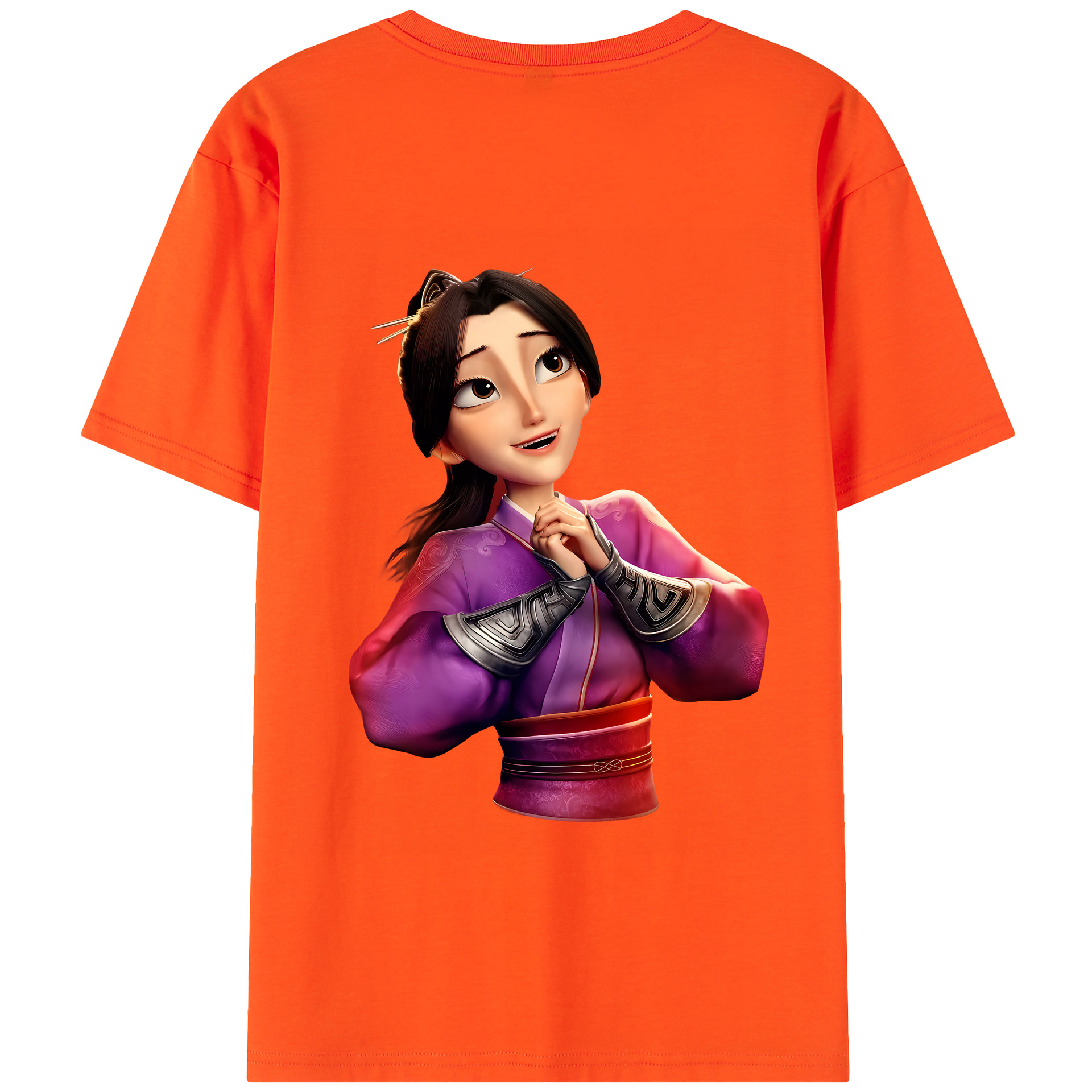 （画像用） Ne Zha 2 ナタ 魔童の大暴れ 綿100％半袖Tシャツ（背面プリント）