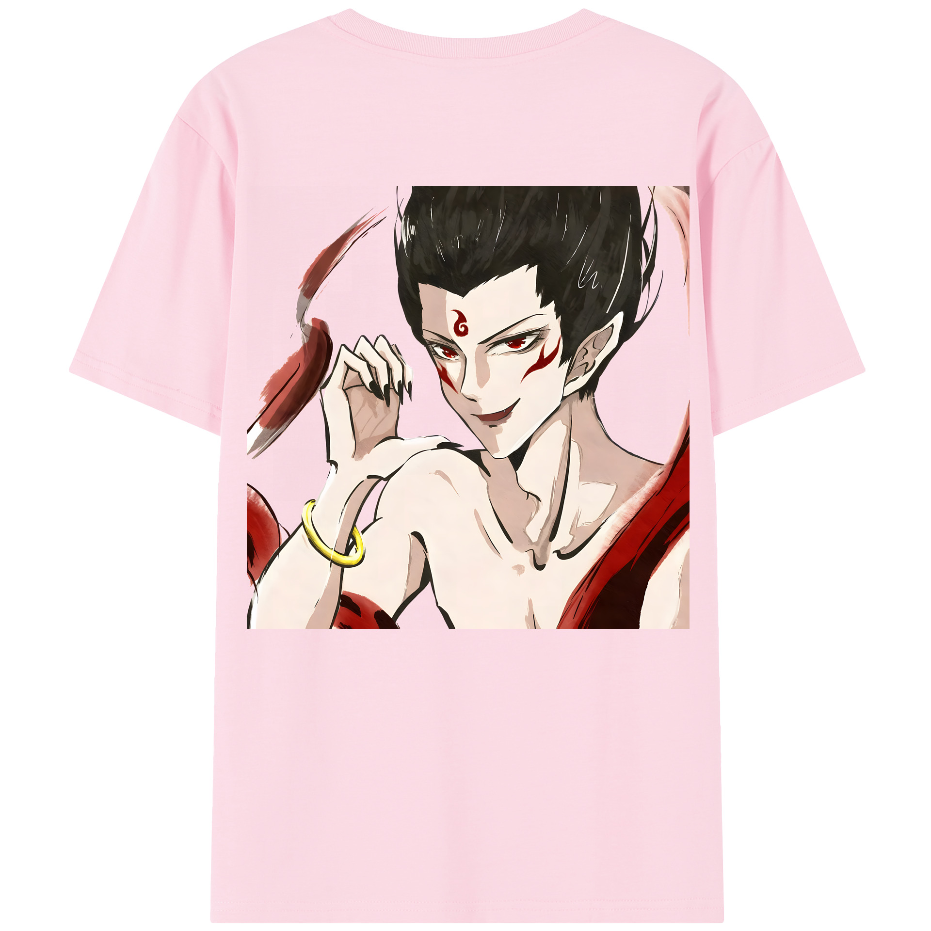 （画像用） Ne Zha 2 ナタ 魔童の大暴れ 綿100％半袖Tシャツ（背面プリント）
