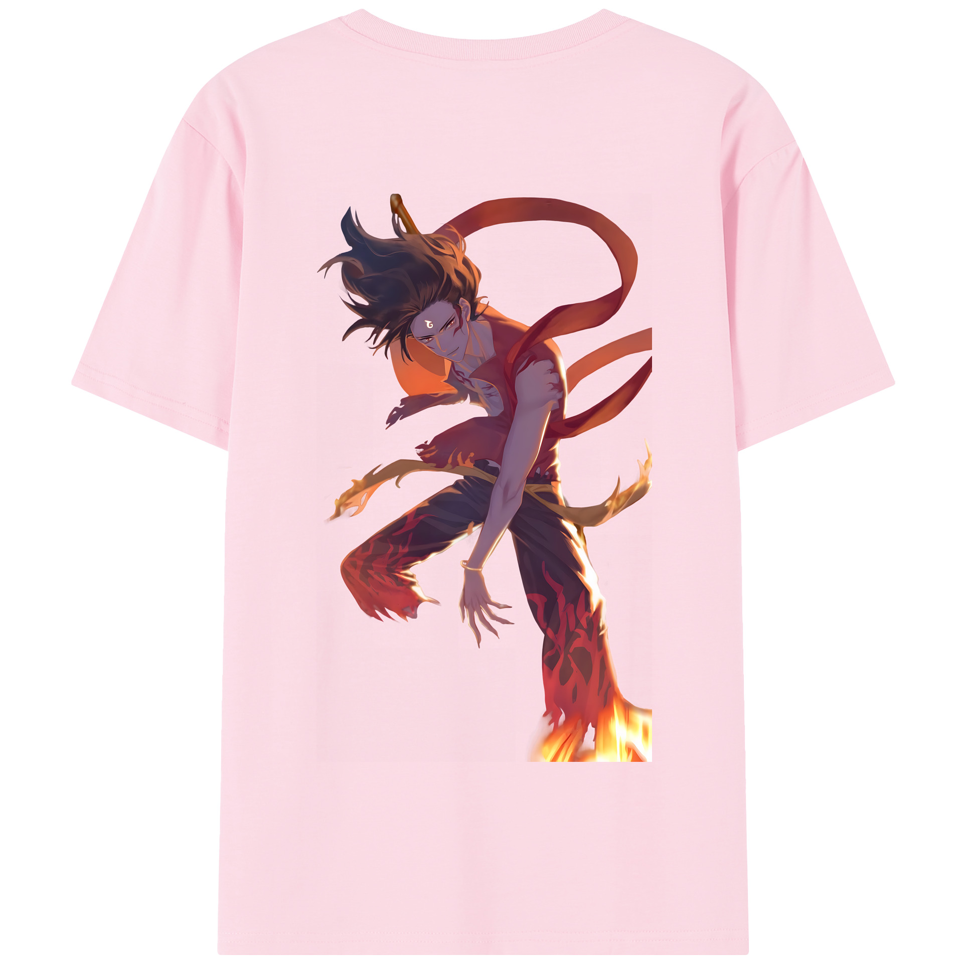 （画像用） Ne Zha 2 ナタ 魔童の大暴れ 綿100％半袖Tシャツ（背面プリント）