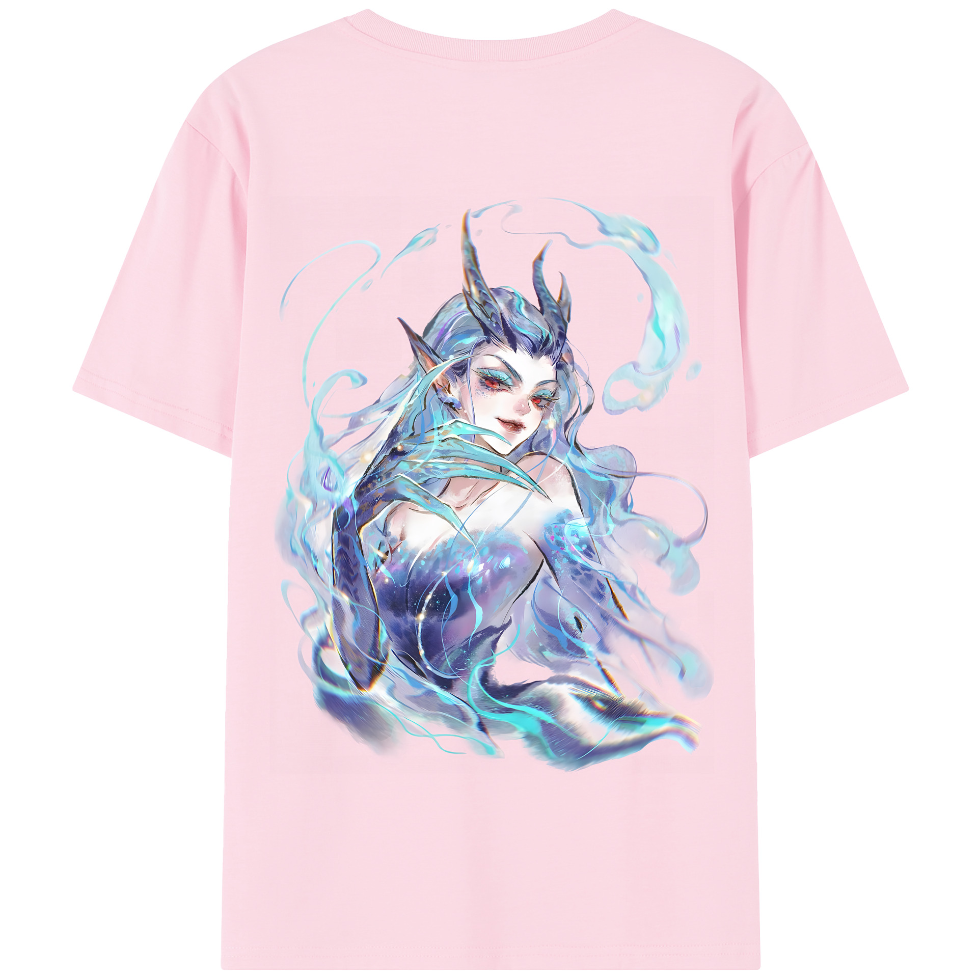 （画像用） Ne Zha 2 ナタ 魔童の大暴れ 綿100％半袖Tシャツ（背面プリント）