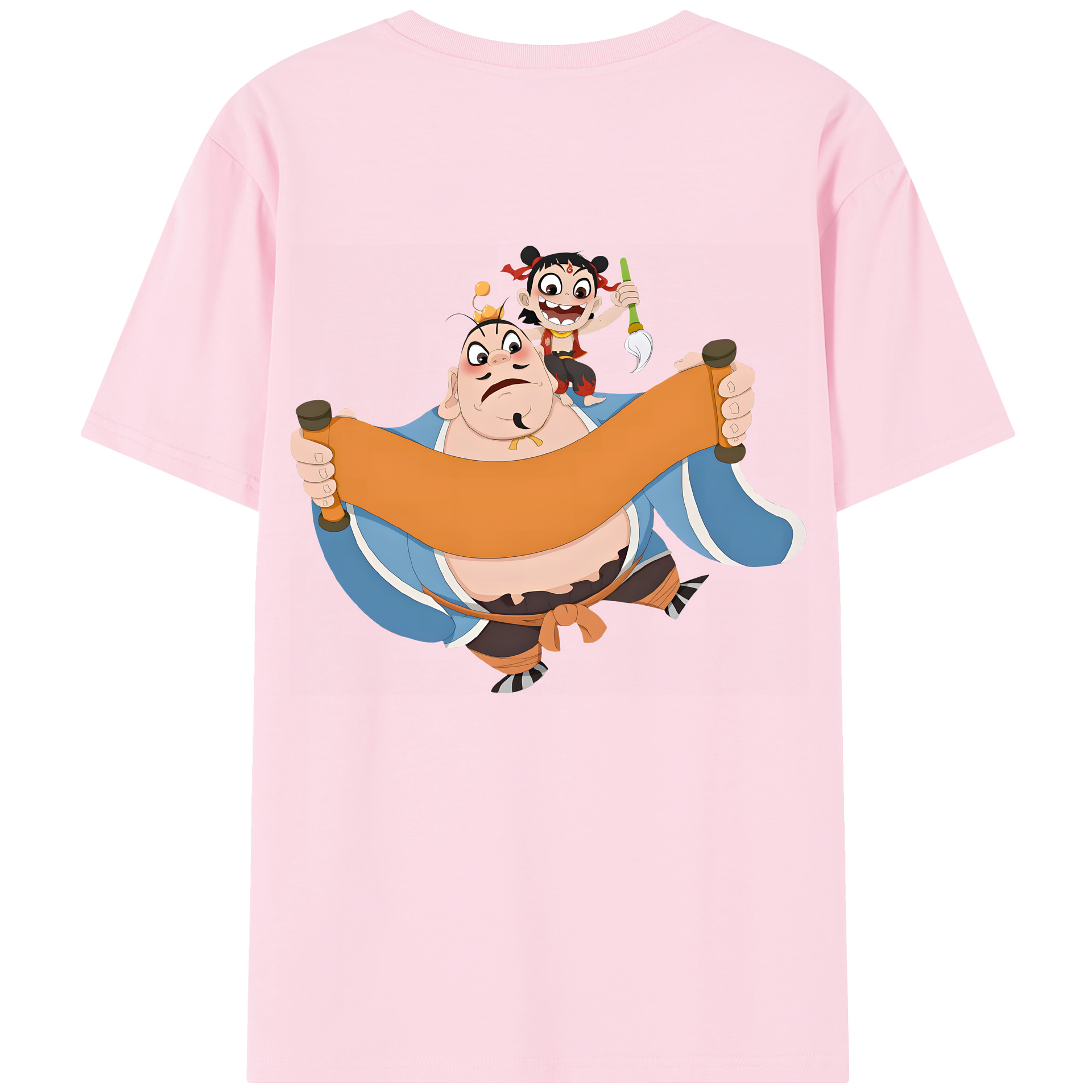 （画像用） Ne Zha 2 ナタ 魔童の大暴れ 綿100％半袖Tシャツ（背面プリント）