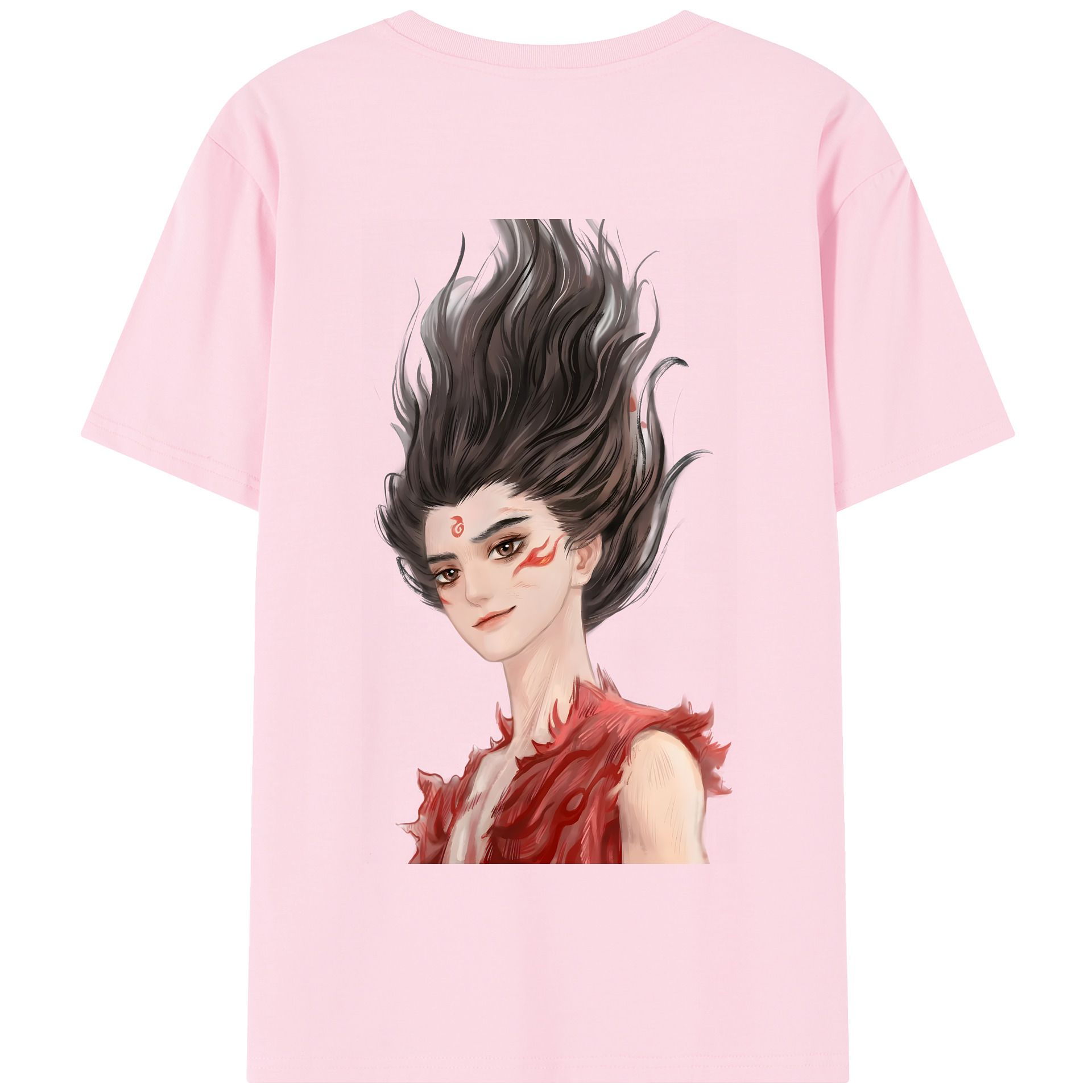 （画像用） Ne Zha 2 ナタ 魔童の大暴れ 綿100％半袖Tシャツ（背面プリント）