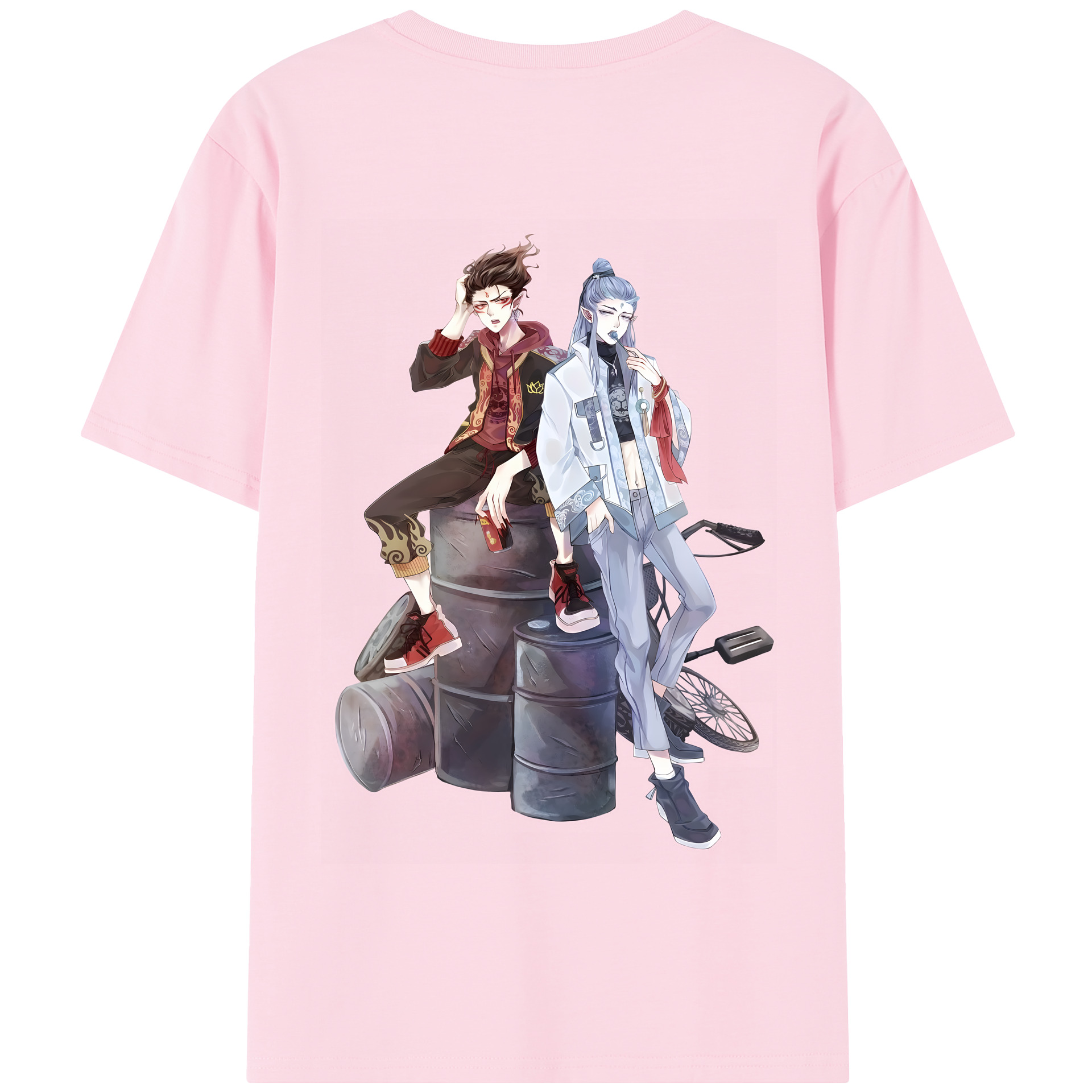 （画像用） Ne Zha 2 ナタ 魔童の大暴れ 綿100％半袖Tシャツ（背面プリント）