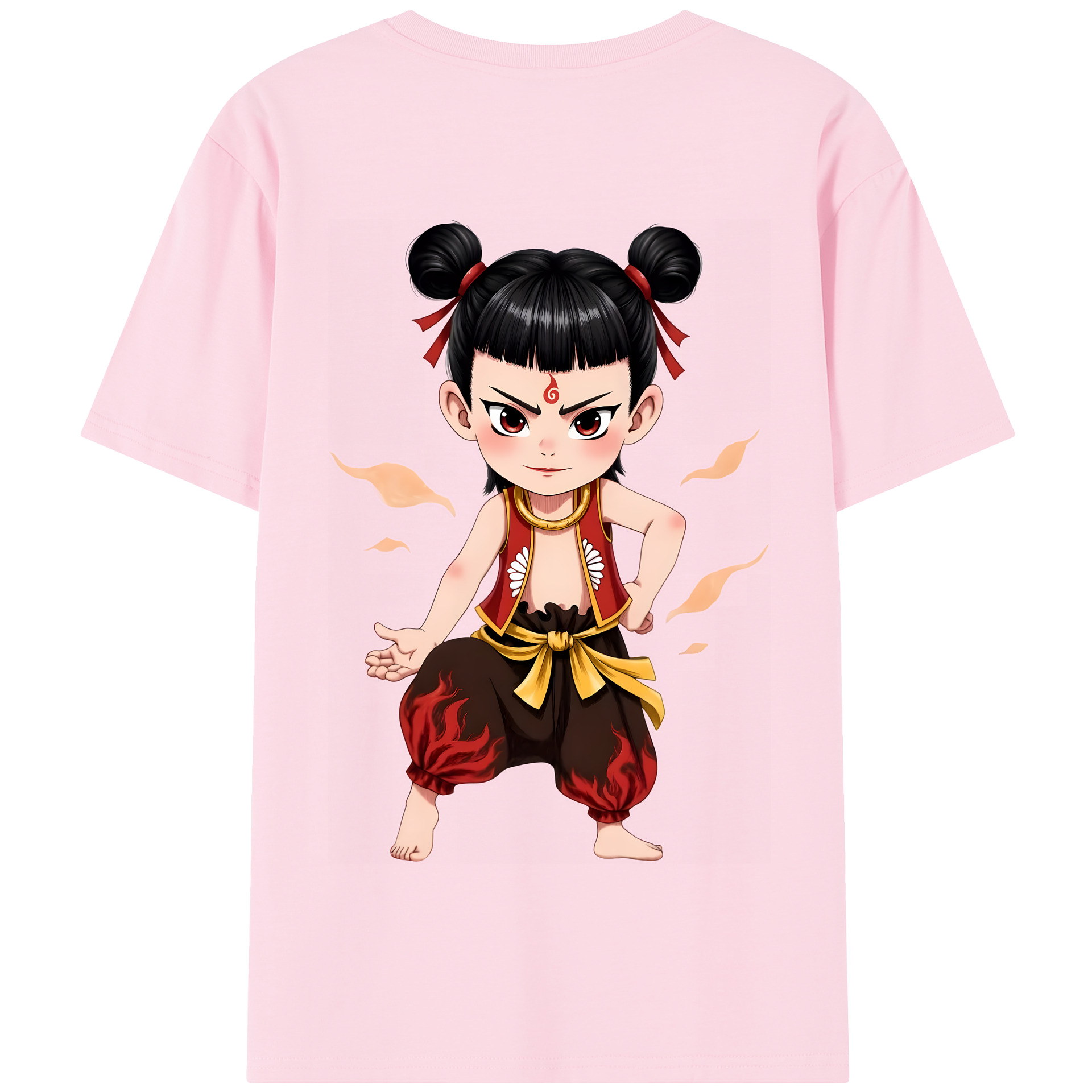 （画像用） Ne Zha 2 ナタ 魔童の大暴れ 綿100％半袖Tシャツ（背面プリント）