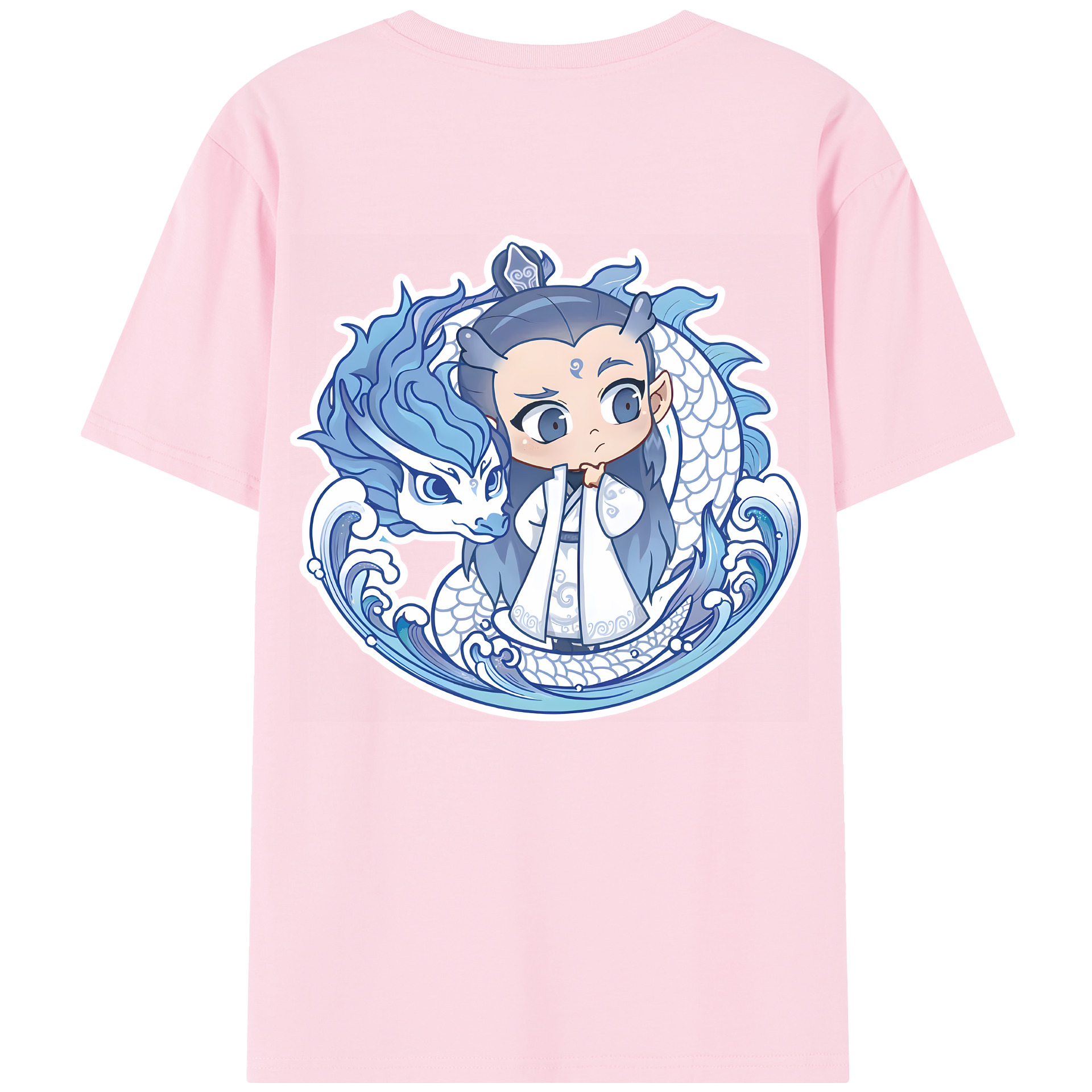 （画像用） Ne Zha 2 ナタ 魔童の大暴れ 綿100％半袖Tシャツ（背面プリント）