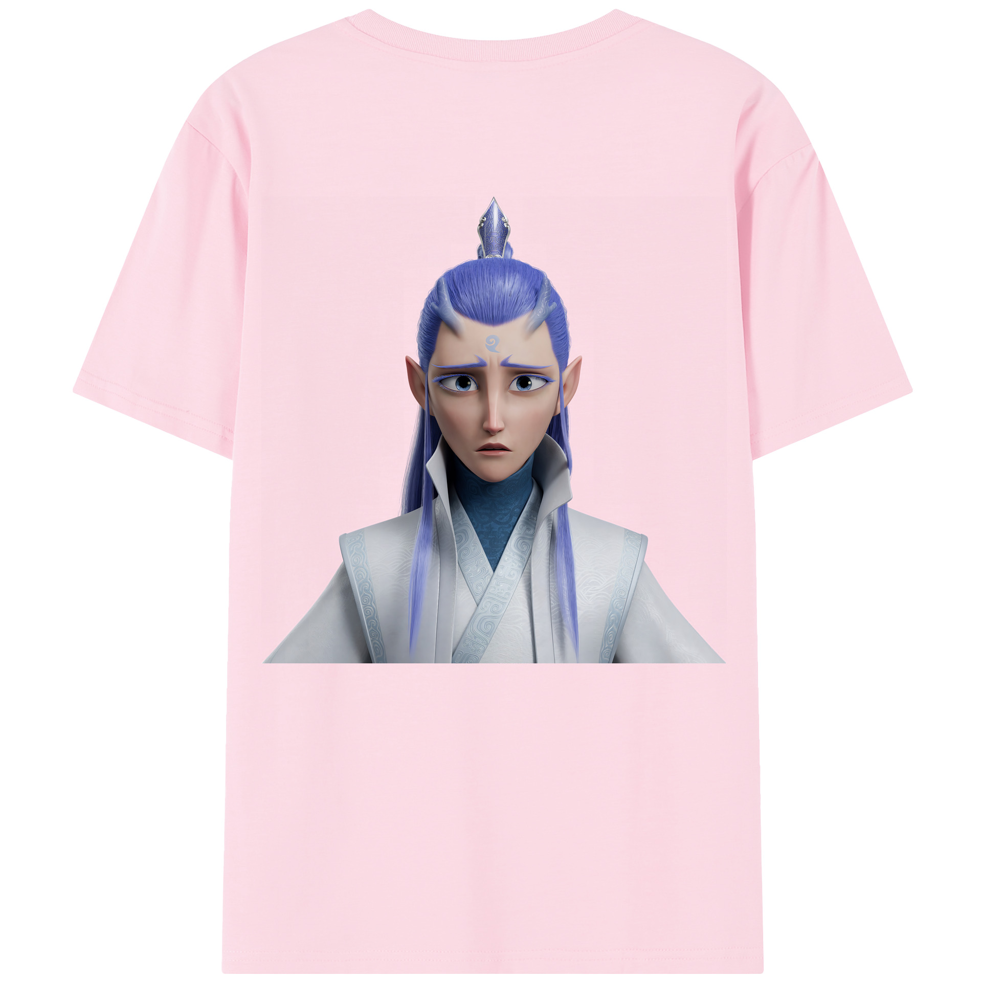 （画像用） Ne Zha 2 ナタ 魔童の大暴れ 綿100％半袖Tシャツ（背面プリント）