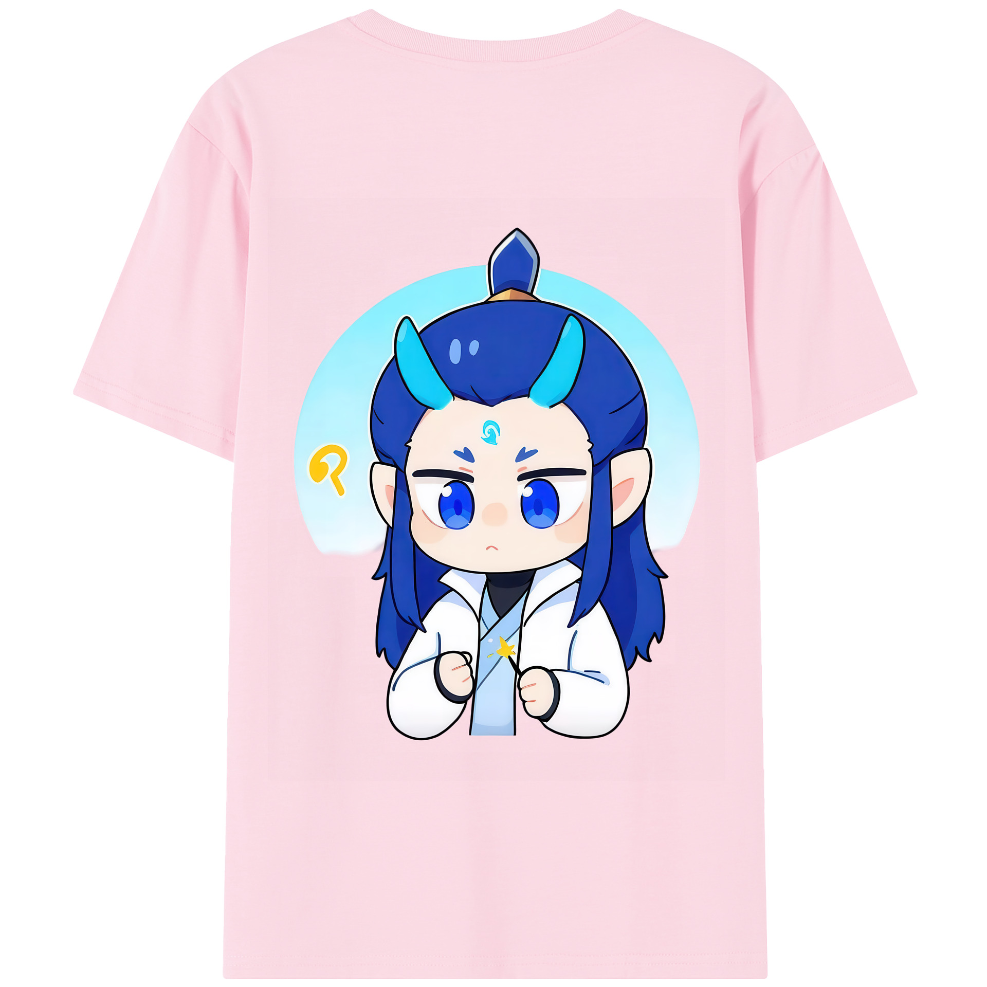 （画像用） Ne Zha 2 ナタ 魔童の大暴れ 綿100％半袖Tシャツ（背面プリント）