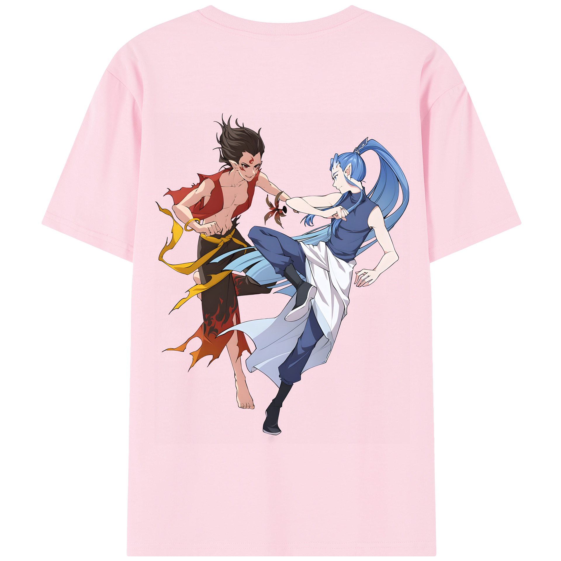 （画像用） Ne Zha 2 ナタ 魔童の大暴れ 綿100％半袖Tシャツ（背面プリント）