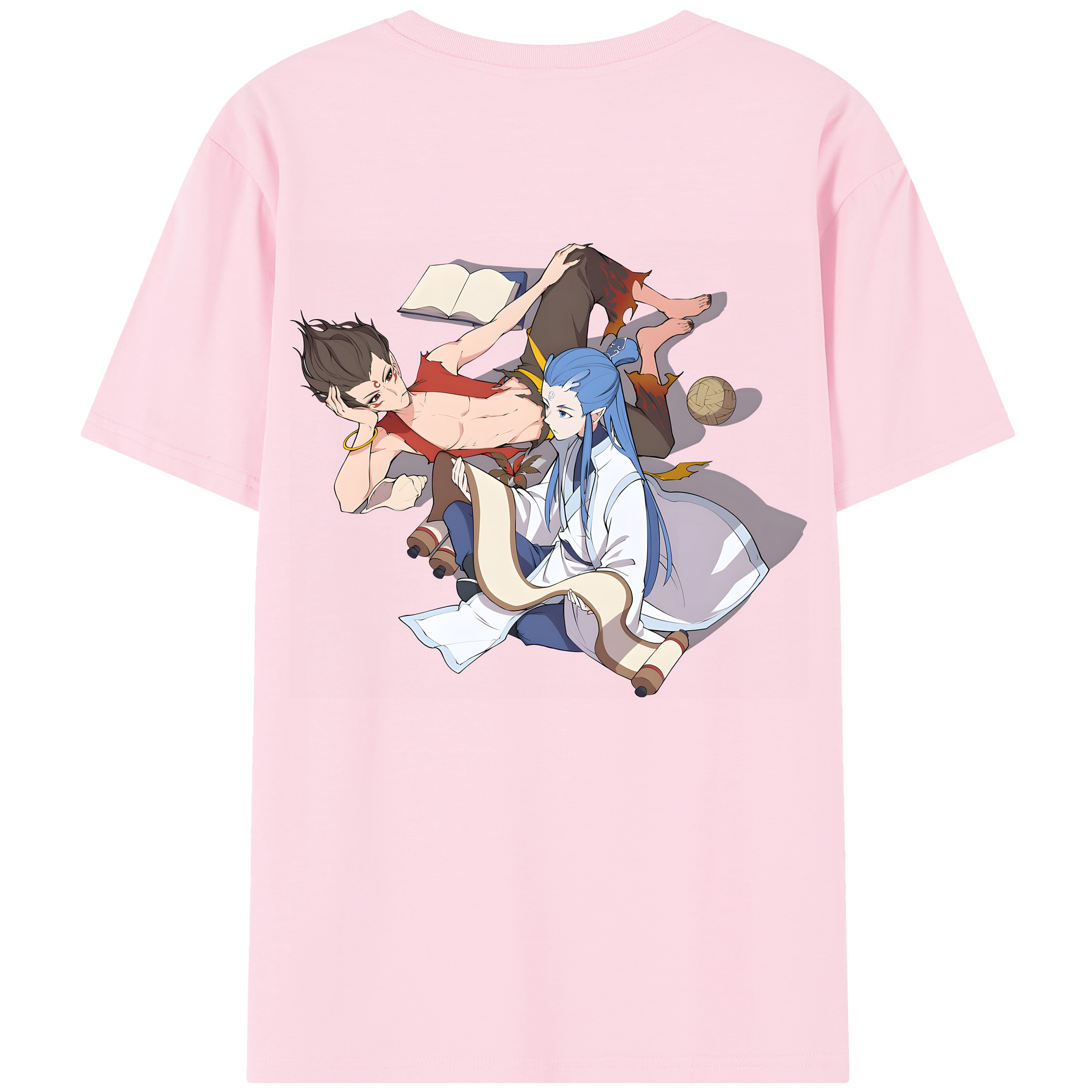 （画像用） Ne Zha 2 ナタ 魔童の大暴れ 綿100％半袖Tシャツ（背面プリント）