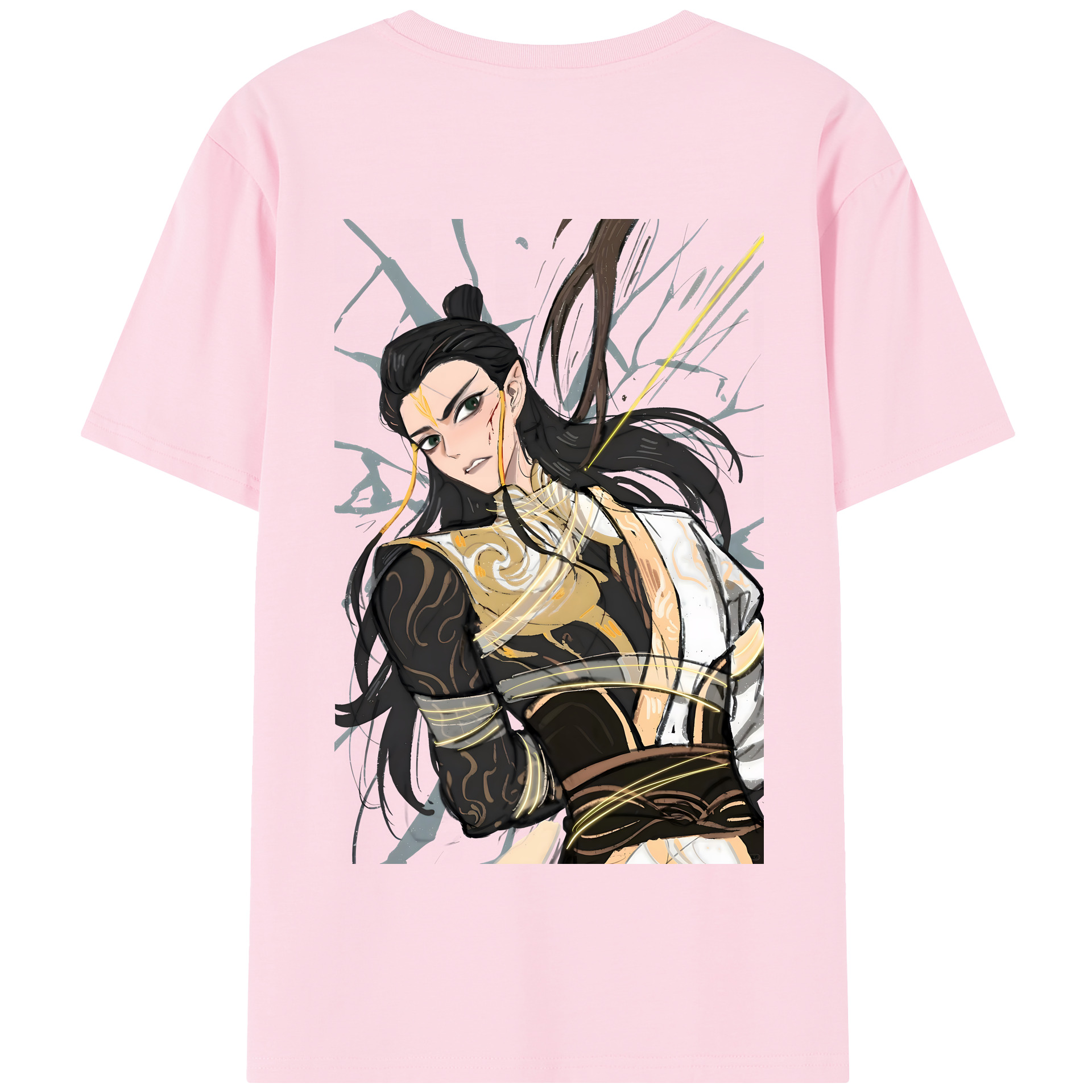 （画像用） Ne Zha 2 ナタ 魔童の大暴れ 綿100％半袖Tシャツ（背面プリント）