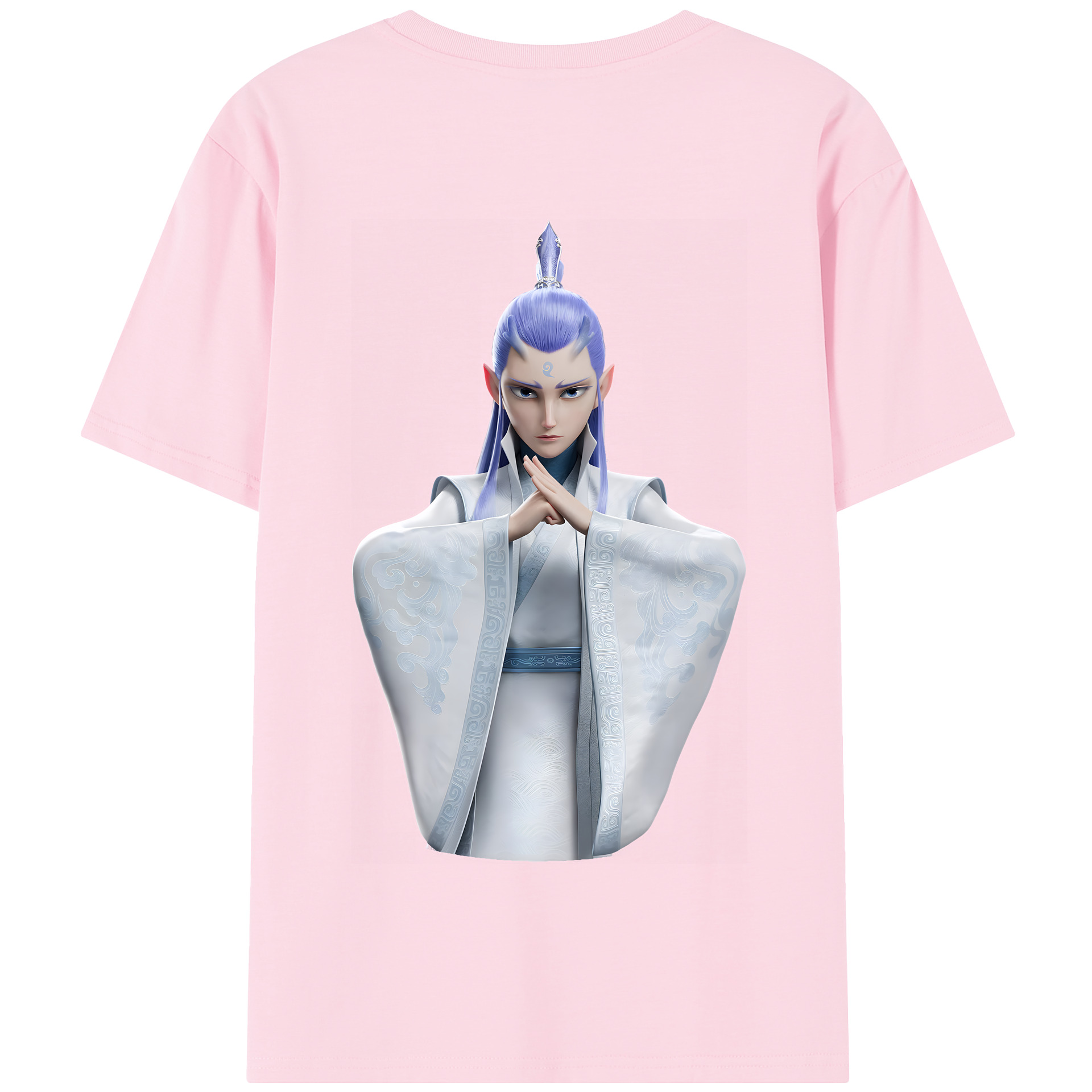 （画像用） Ne Zha 2 ナタ 魔童の大暴れ 綿100％半袖Tシャツ（背面プリント）