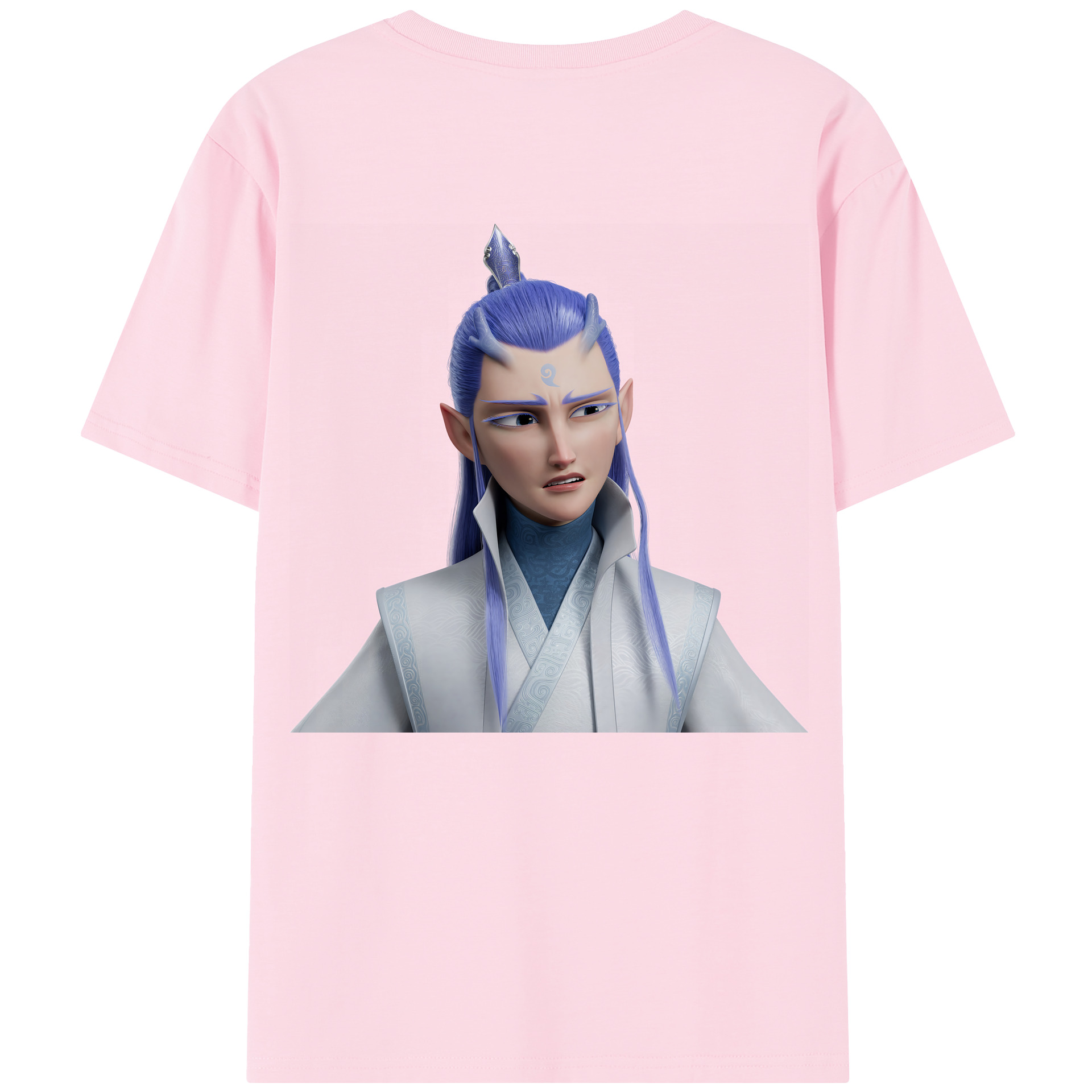 （画像用） Ne Zha 2 ナタ 魔童の大暴れ 綿100％半袖Tシャツ（背面プリント）