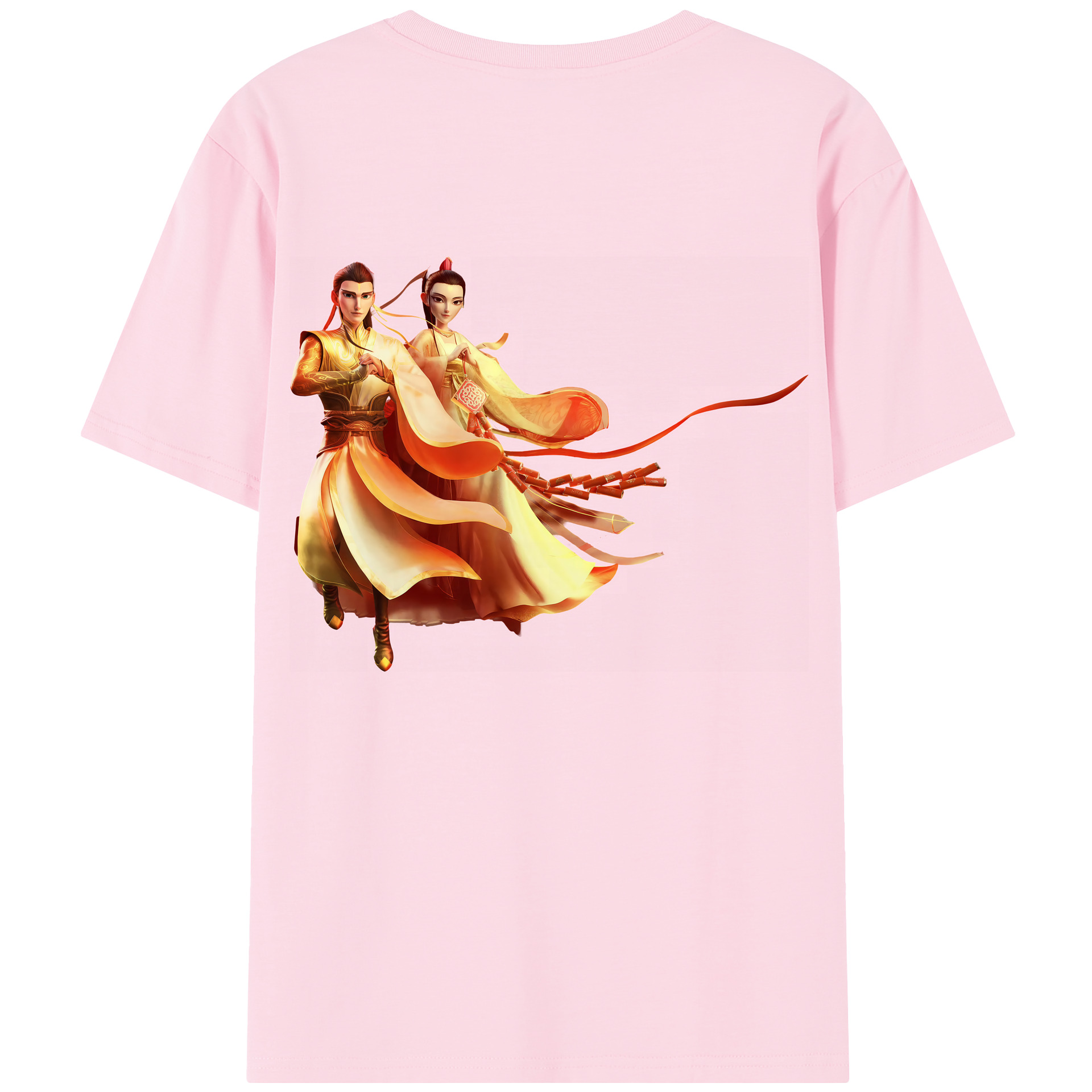 （画像用） Ne Zha 2 ナタ 魔童の大暴れ 綿100％半袖Tシャツ（背面プリント）