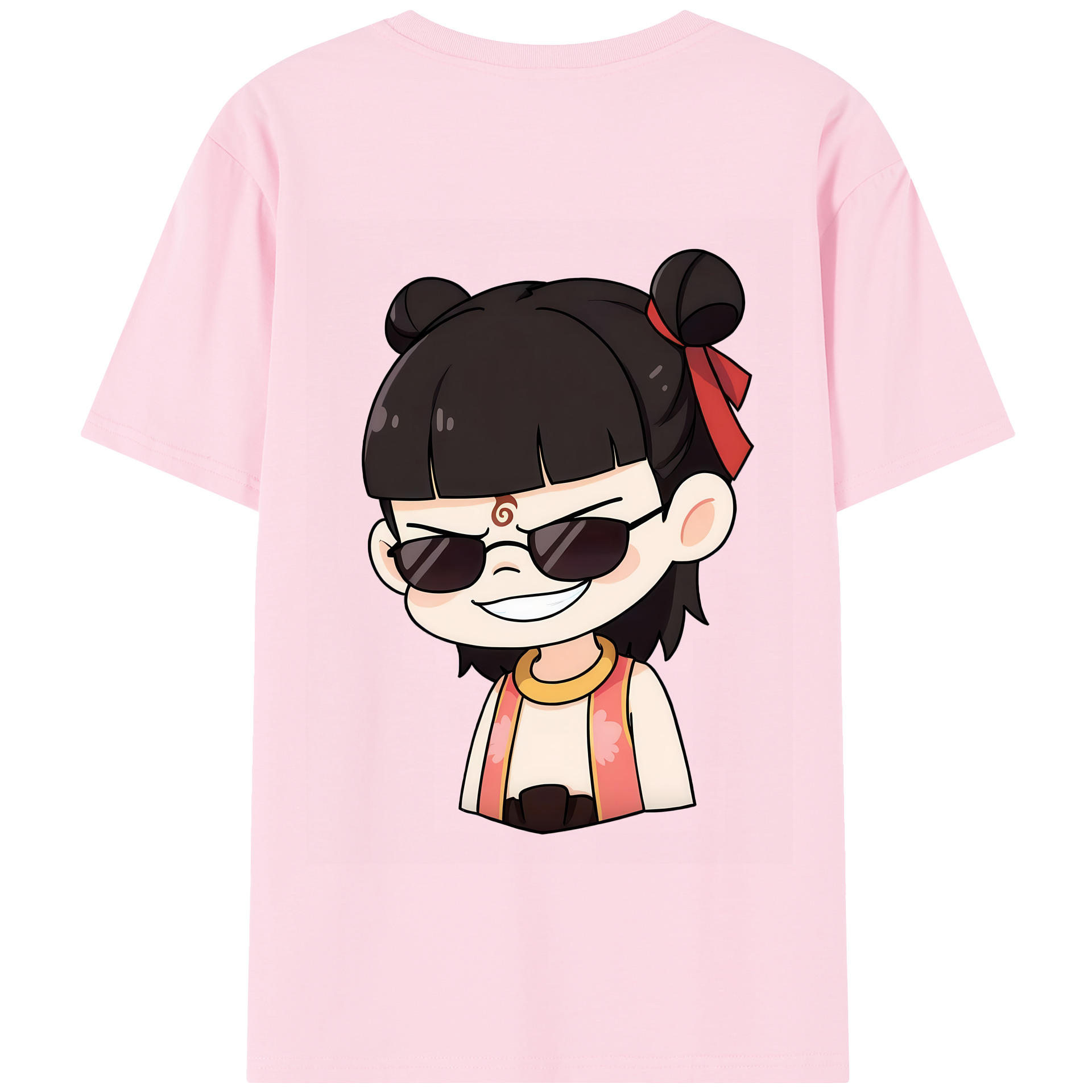 （画像用） Ne Zha 2 ナタ 魔童の大暴れ 綿100％半袖Tシャツ（背面プリント）