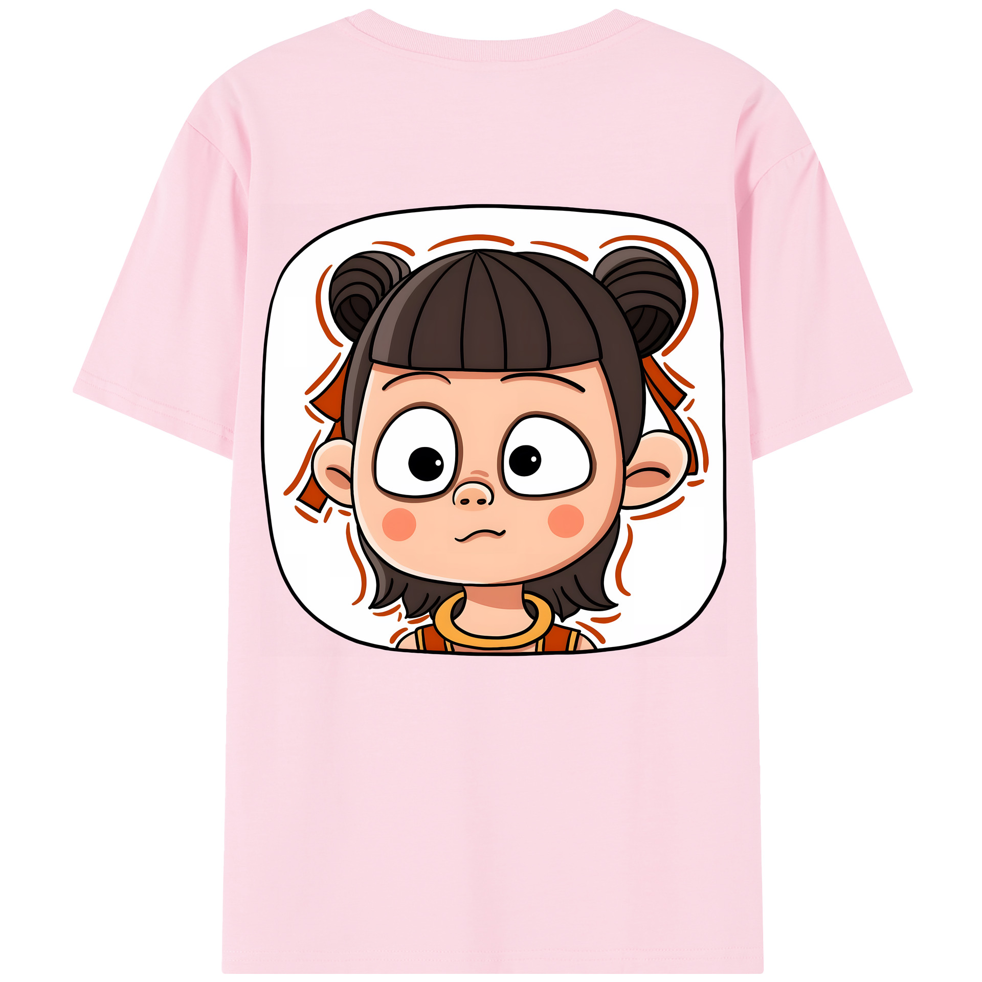 （画像用） Ne Zha 2 ナタ 魔童の大暴れ 綿100％半袖Tシャツ（背面プリント）