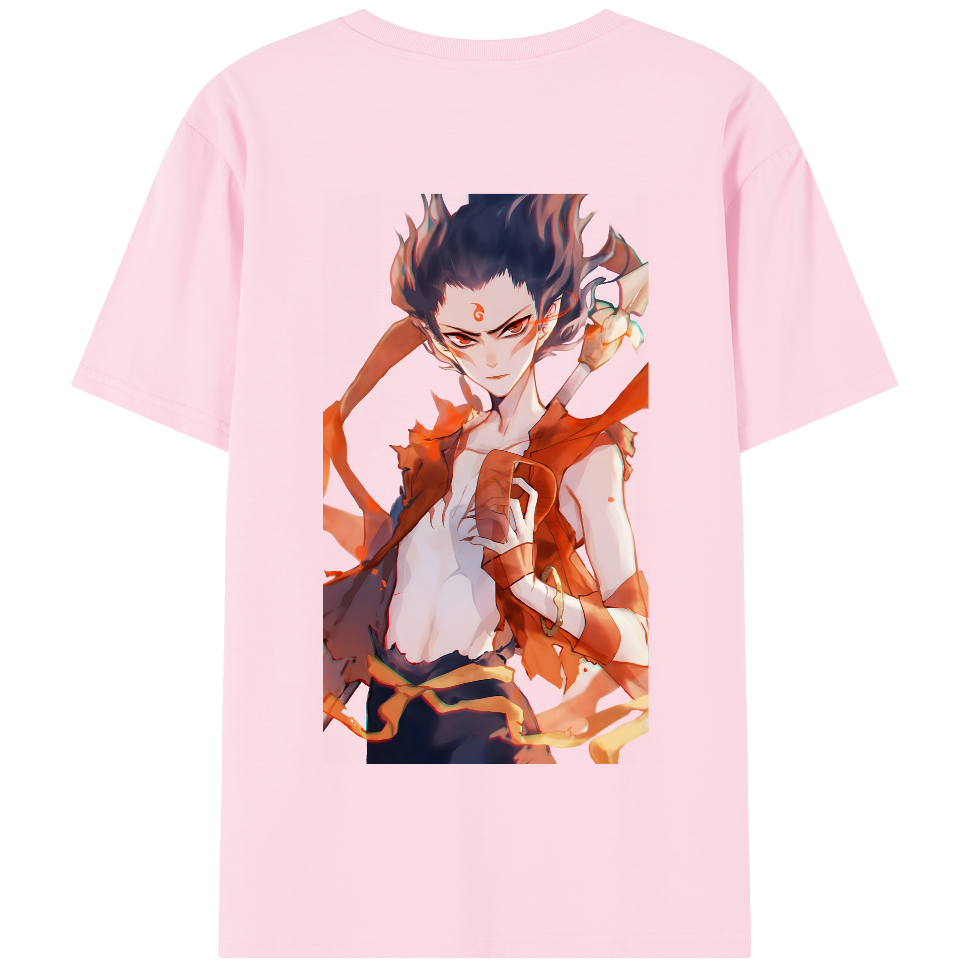 （画像用） Ne Zha 2 ナタ 魔童の大暴れ 綿100％半袖Tシャツ（背面プリント）