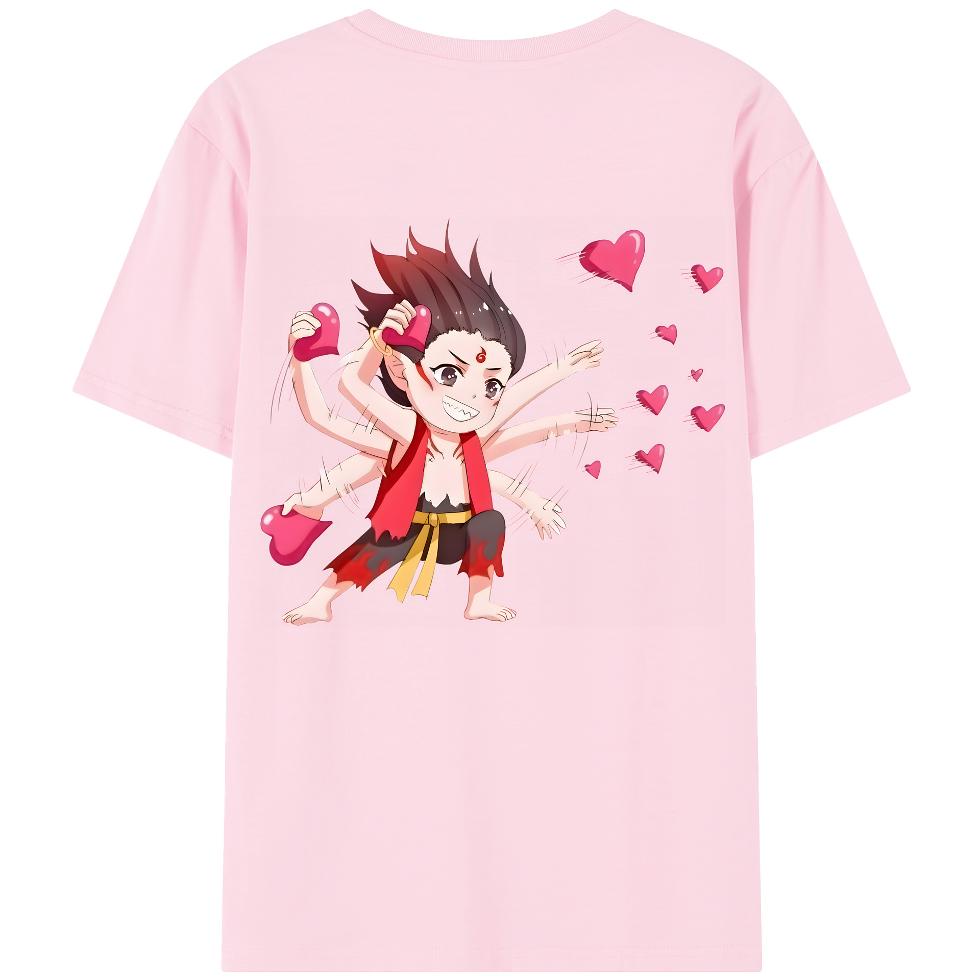 （画像用） Ne Zha 2 ナタ 魔童の大暴れ 綿100％半袖Tシャツ（背面プリント）