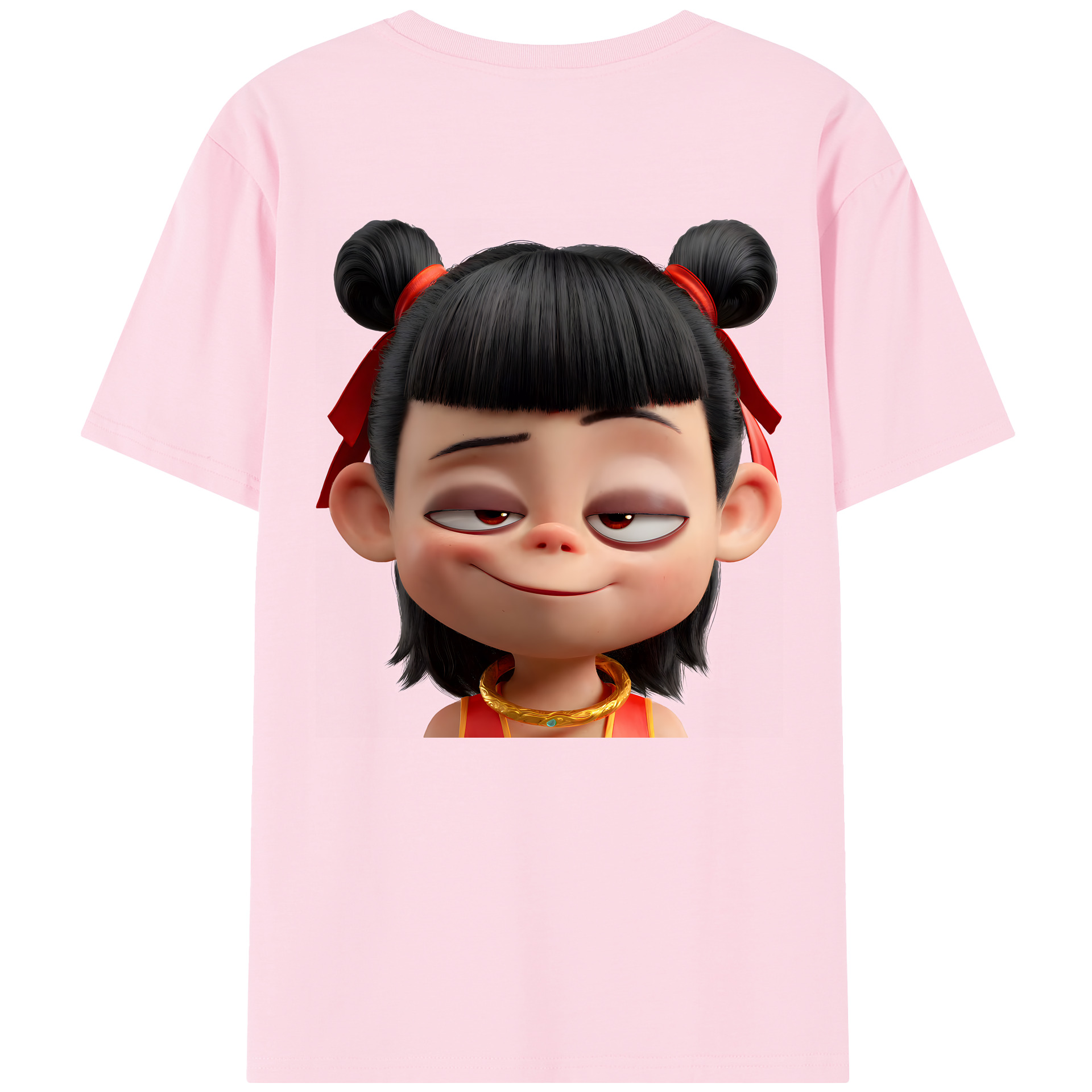 （画像用） Ne Zha 2 ナタ 魔童の大暴れ 綿100％半袖Tシャツ（背面プリント）