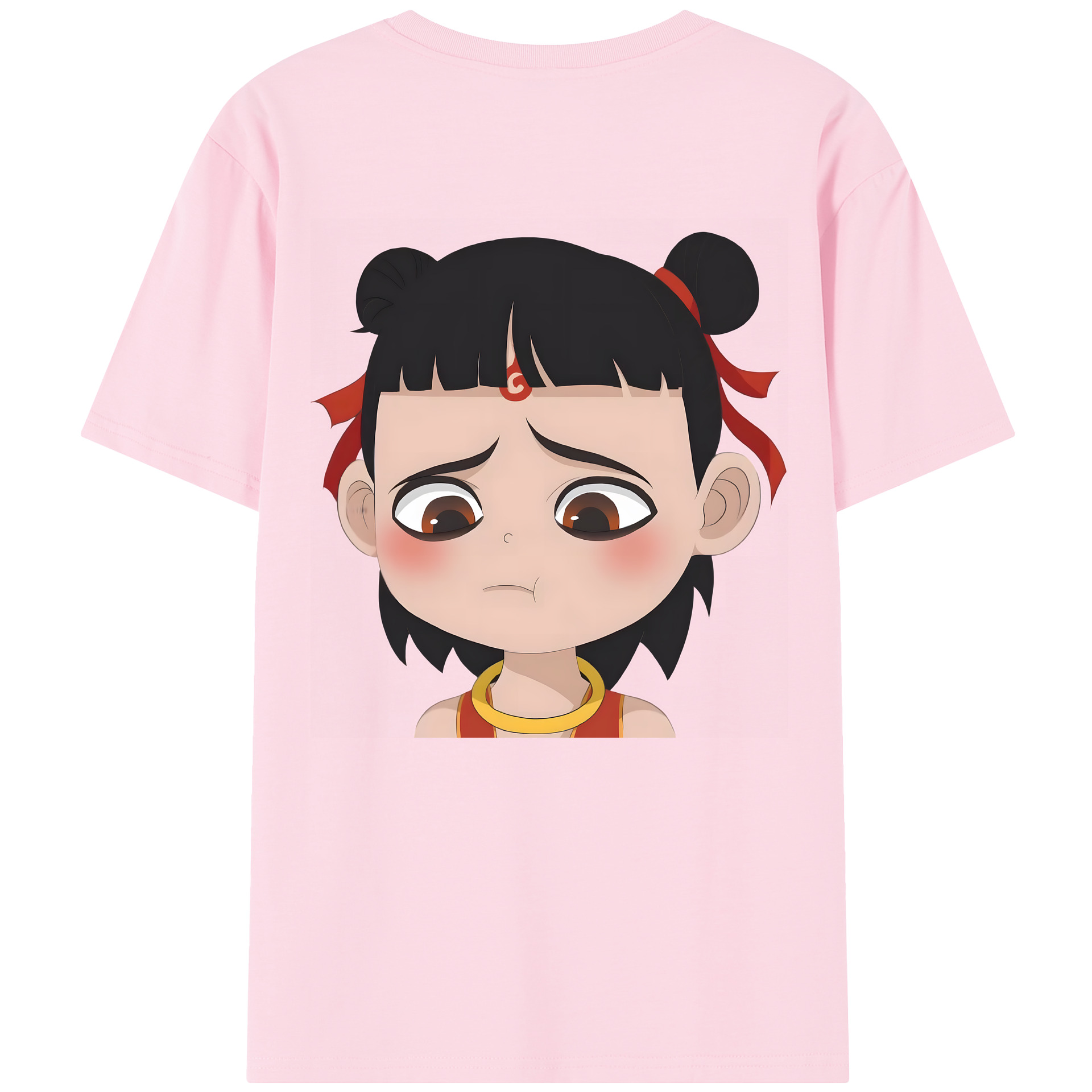（画像用） Ne Zha 2 ナタ 魔童の大暴れ 綿100％半袖Tシャツ（背面プリント）