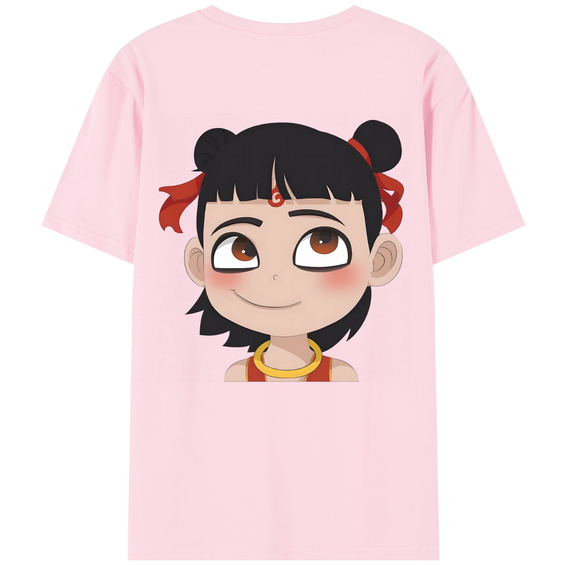（画像用） Ne Zha 2 ナタ 魔童の大暴れ 綿100％半袖Tシャツ（背面プリント）