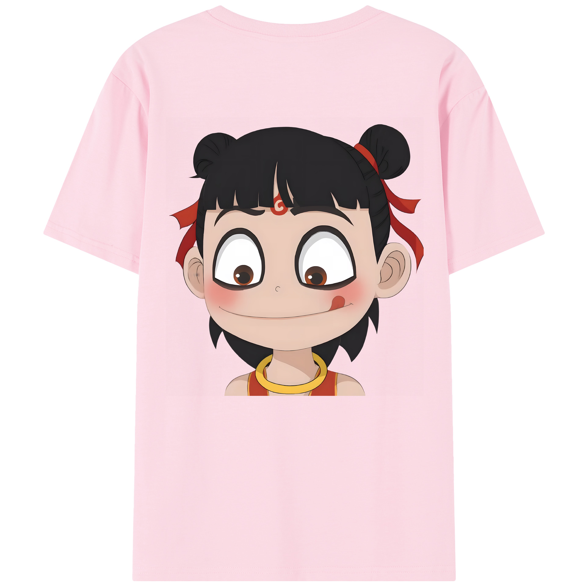 （画像用） Ne Zha 2 ナタ 魔童の大暴れ 綿100％半袖Tシャツ（背面プリント）