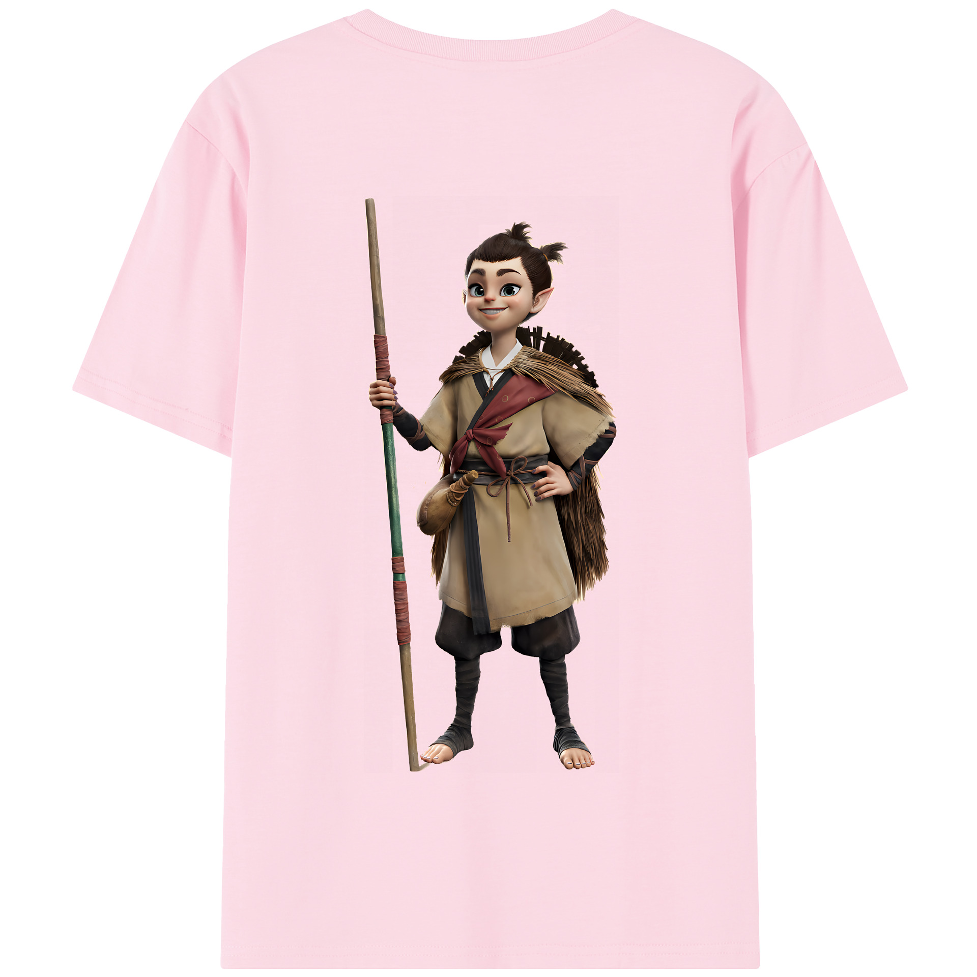 （画像用） Ne Zha 2 ナタ 魔童の大暴れ 綿100％半袖Tシャツ（背面プリント）