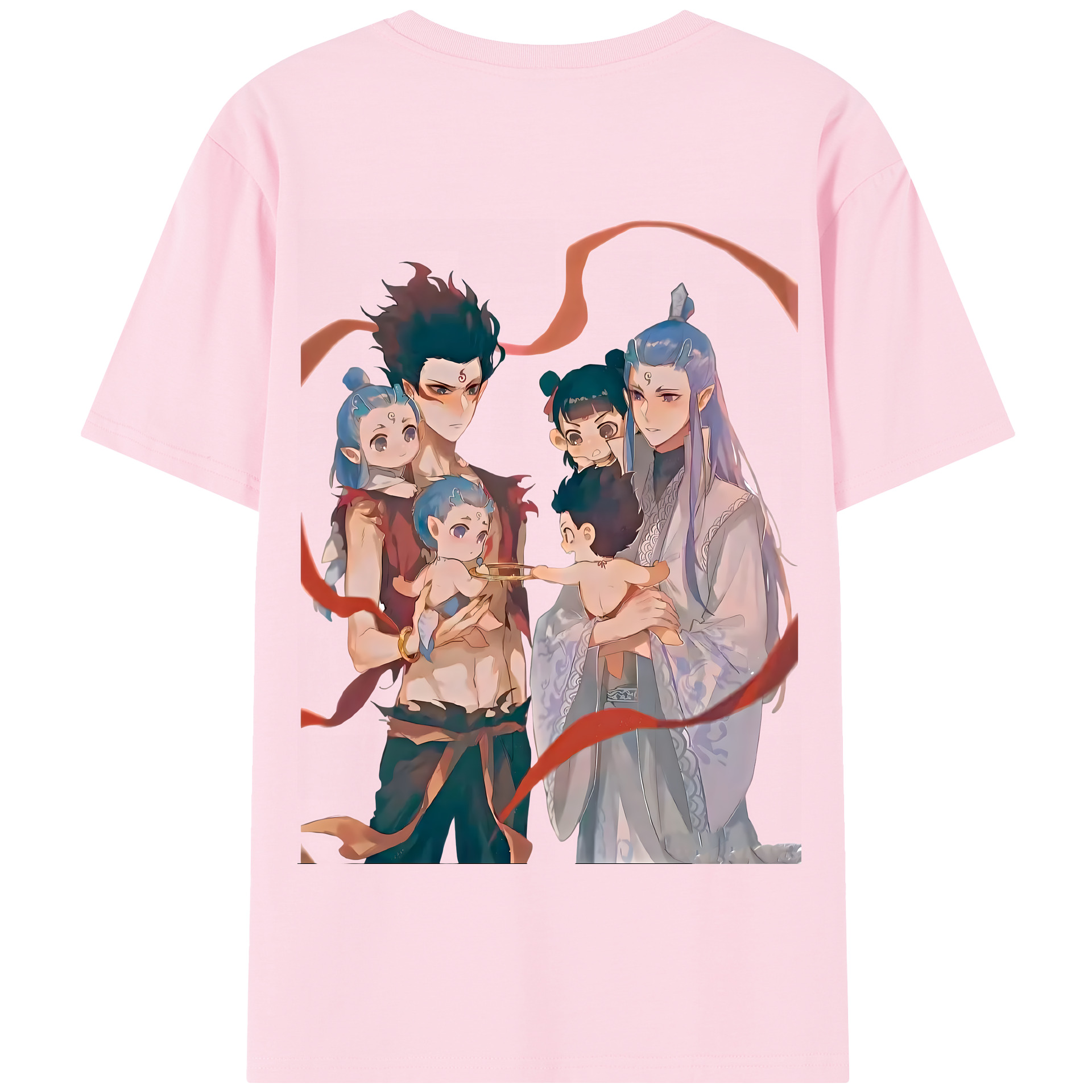 （画像用） Ne Zha 2 ナタ 魔童の大暴れ 綿100％半袖Tシャツ（背面プリント）
