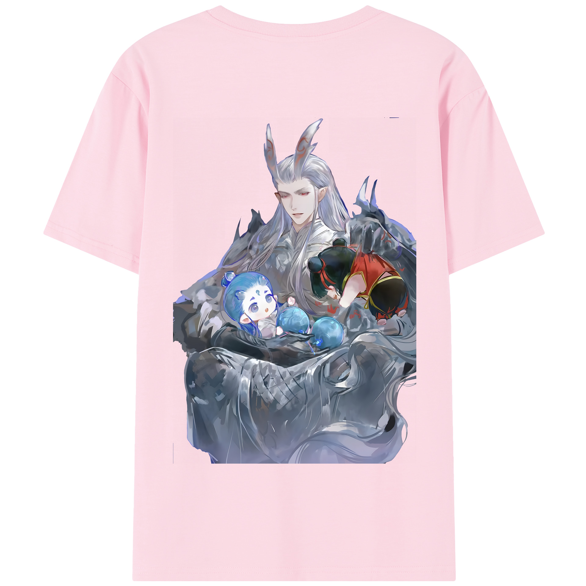 （画像用） Ne Zha 2 ナタ 魔童の大暴れ 綿100％半袖Tシャツ（背面プリント）