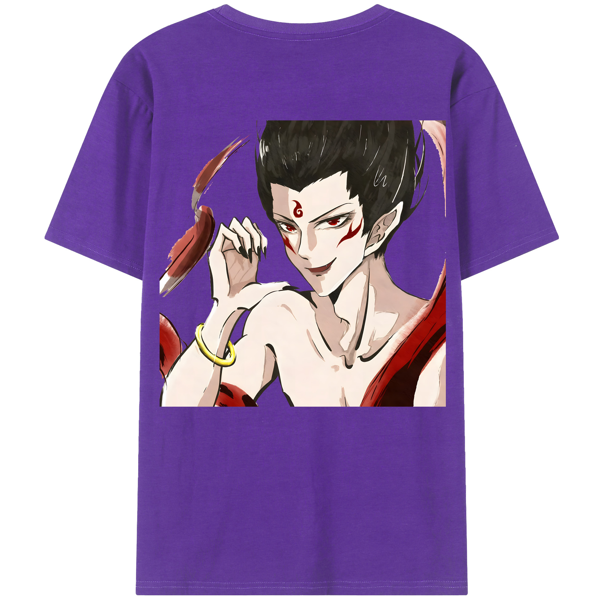 （画像用） Ne Zha 2 ナタ 魔童の大暴れ 綿100％半袖Tシャツ（背面プリント）
