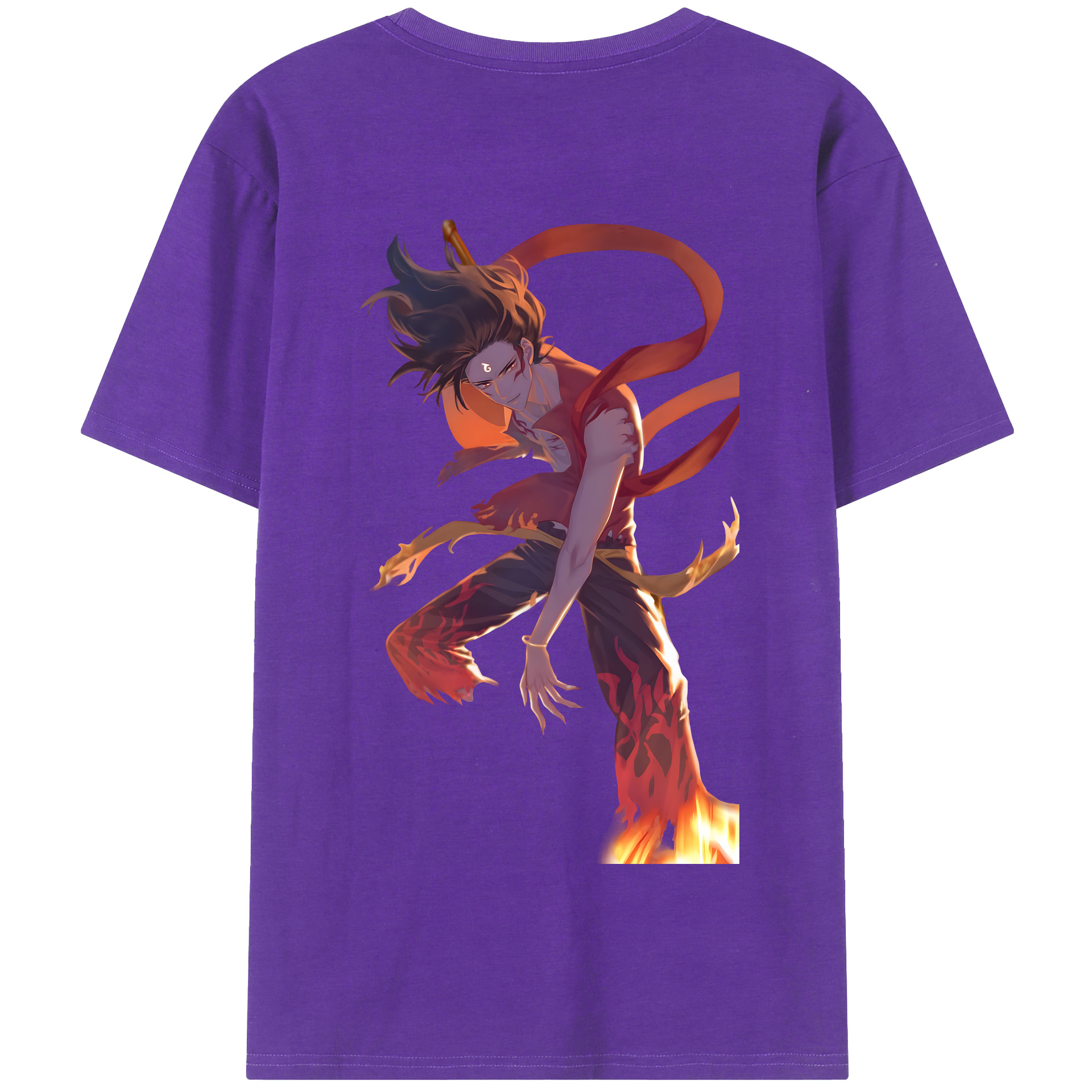 （画像用） Ne Zha 2 ナタ 魔童の大暴れ 綿100％半袖Tシャツ（背面プリント）