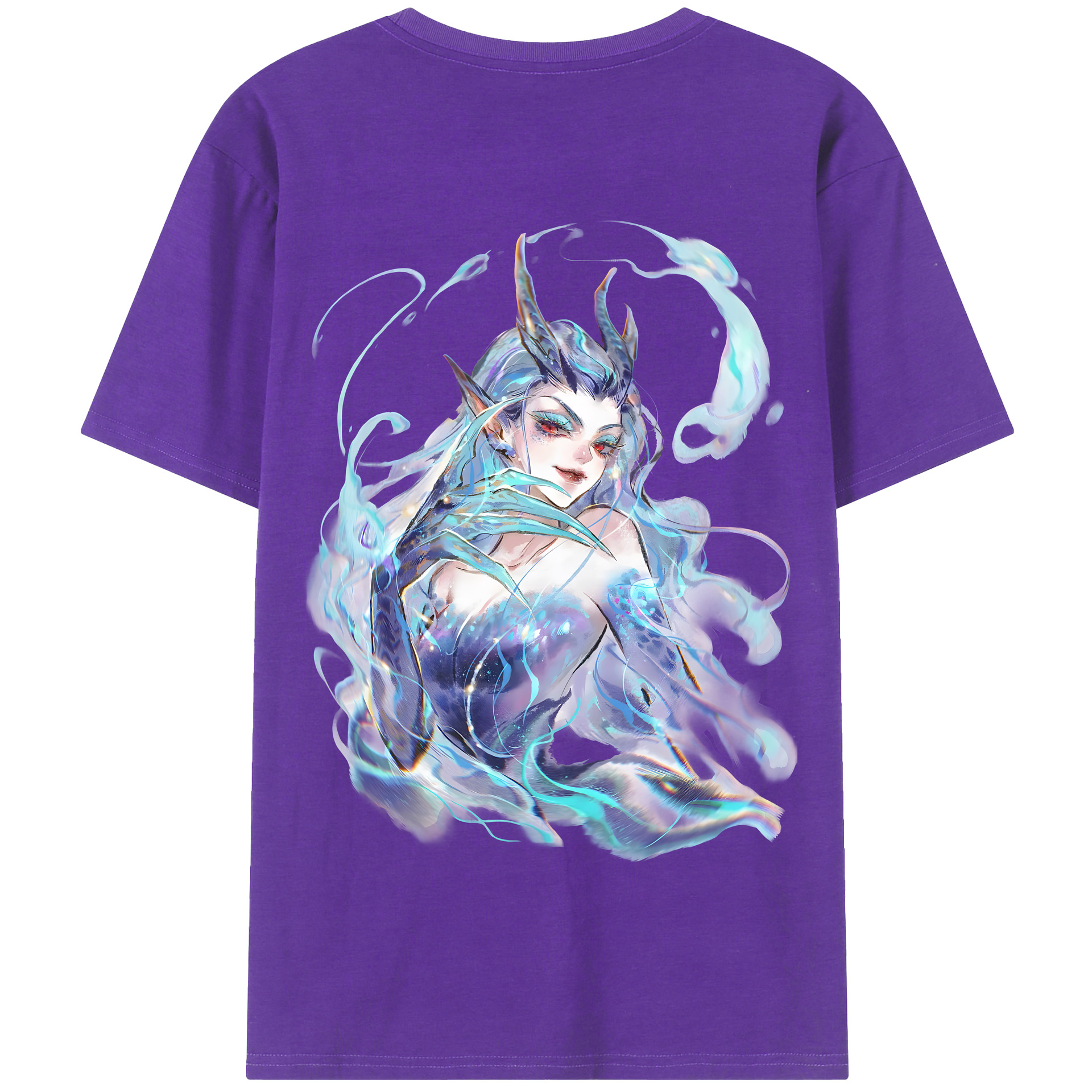 （画像用） Ne Zha 2 ナタ 魔童の大暴れ 綿100％半袖Tシャツ（背面プリント）