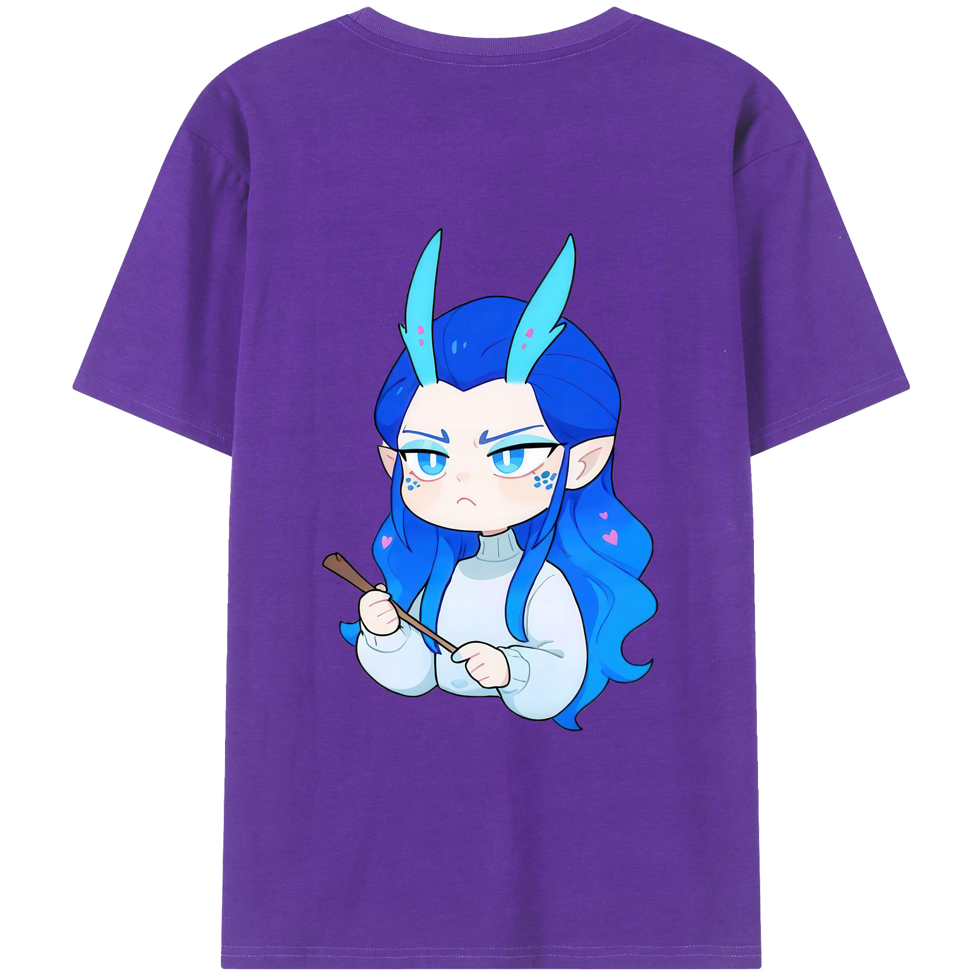 （画像用） Ne Zha 2 ナタ 魔童の大暴れ 綿100％半袖Tシャツ（背面プリント）