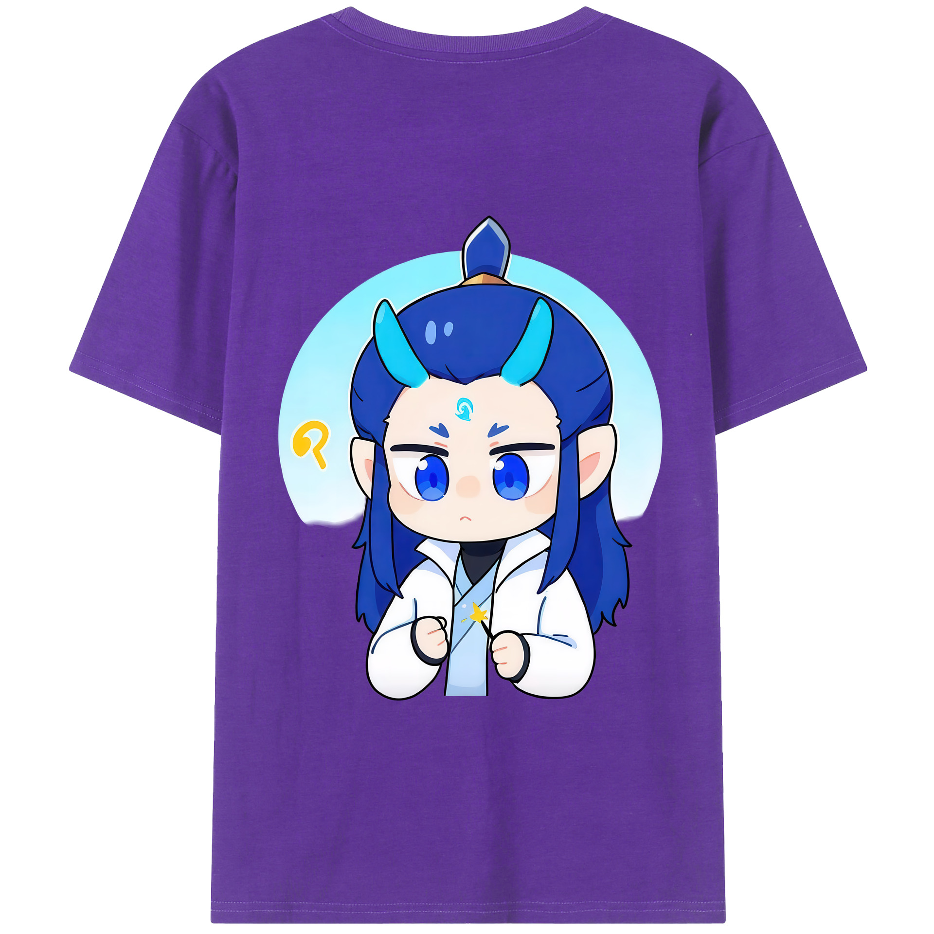 （画像用） Ne Zha 2 ナタ 魔童の大暴れ 綿100％半袖Tシャツ（背面プリント）