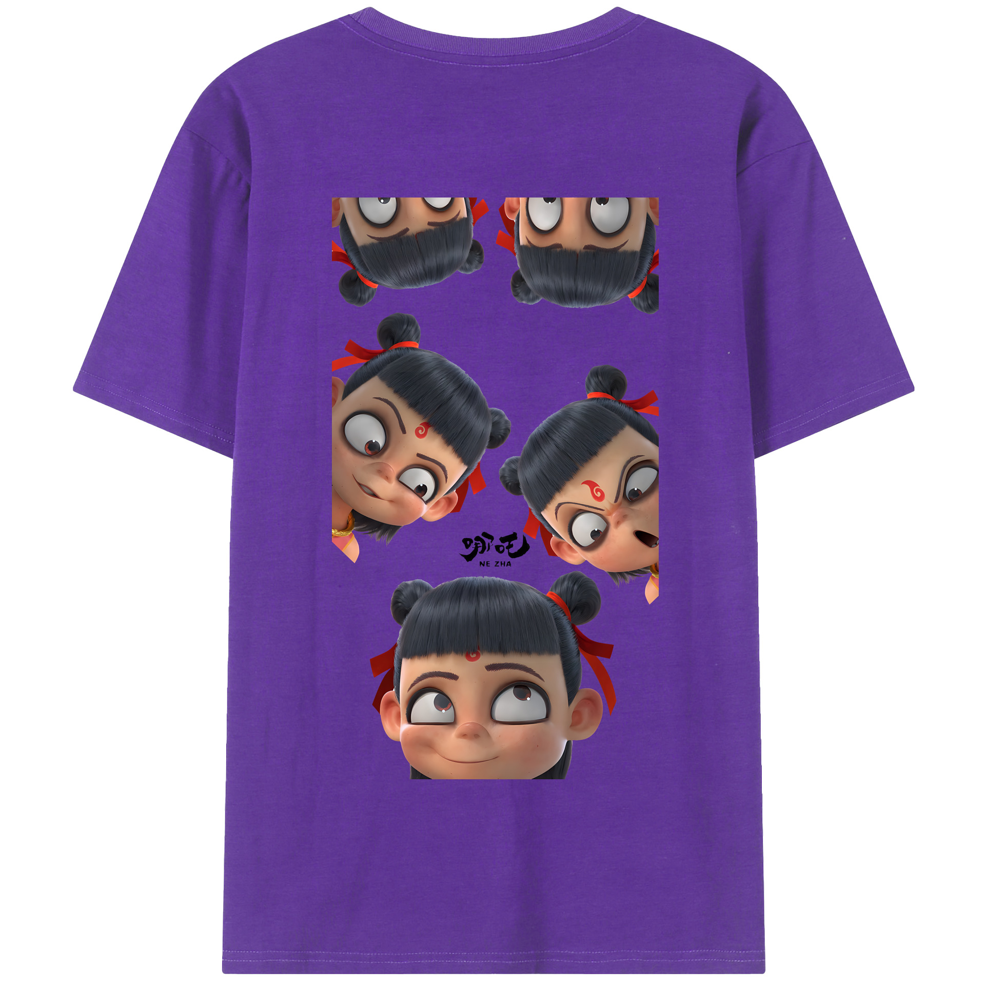 （画像用） Ne Zha 2 ナタ 魔童の大暴れ 綿100％半袖Tシャツ（背面プリント）